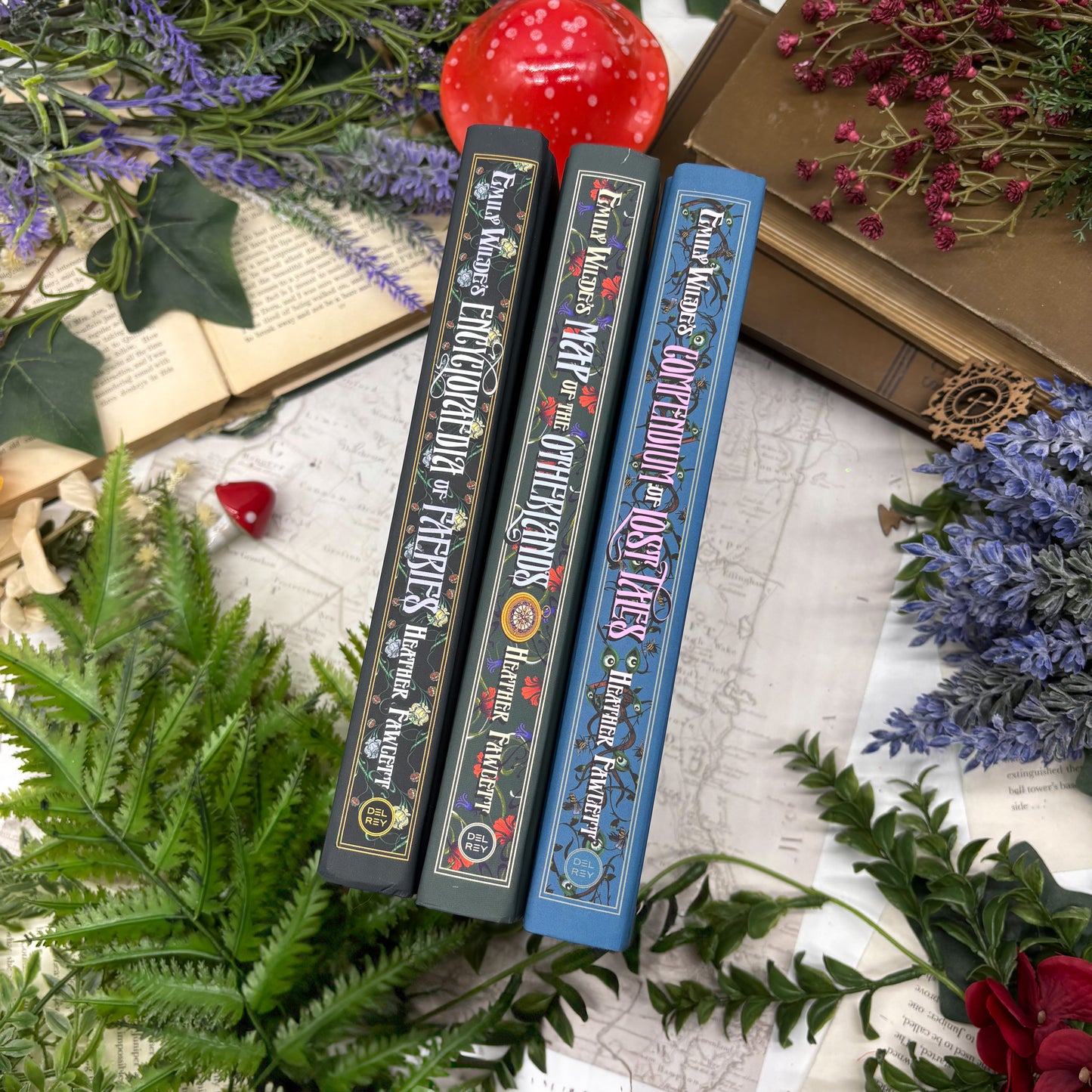 Emily Wilde special edition hardcover book set by Heather Fawcett with custom printed edges