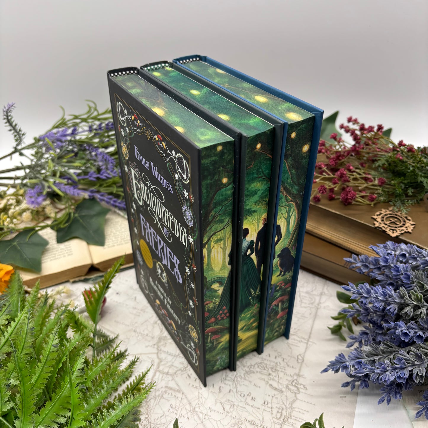 Emily Wilde special edition hardcover book set by Heather Fawcett with custom printed edges