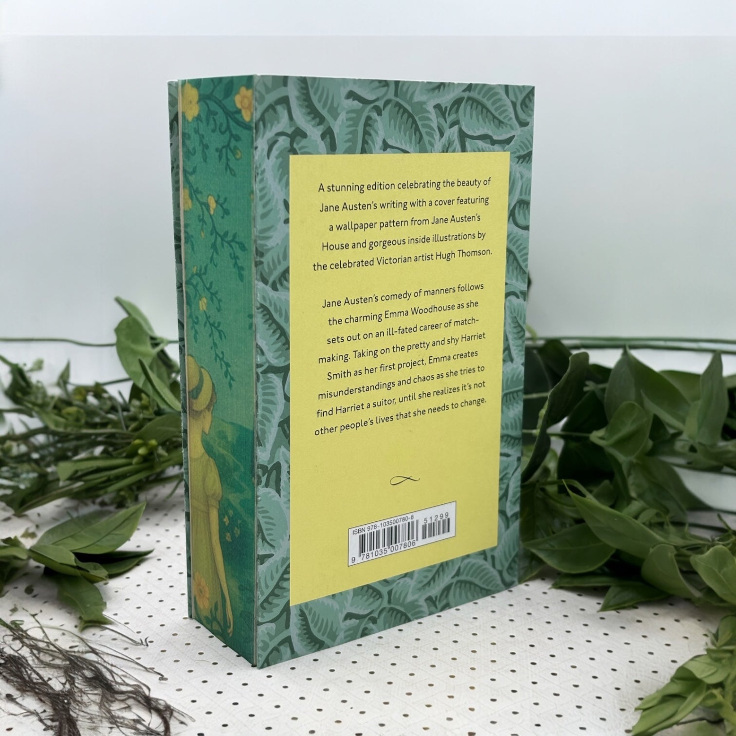 Emma special edition paperback with stenciled edges by Jane Austen back
