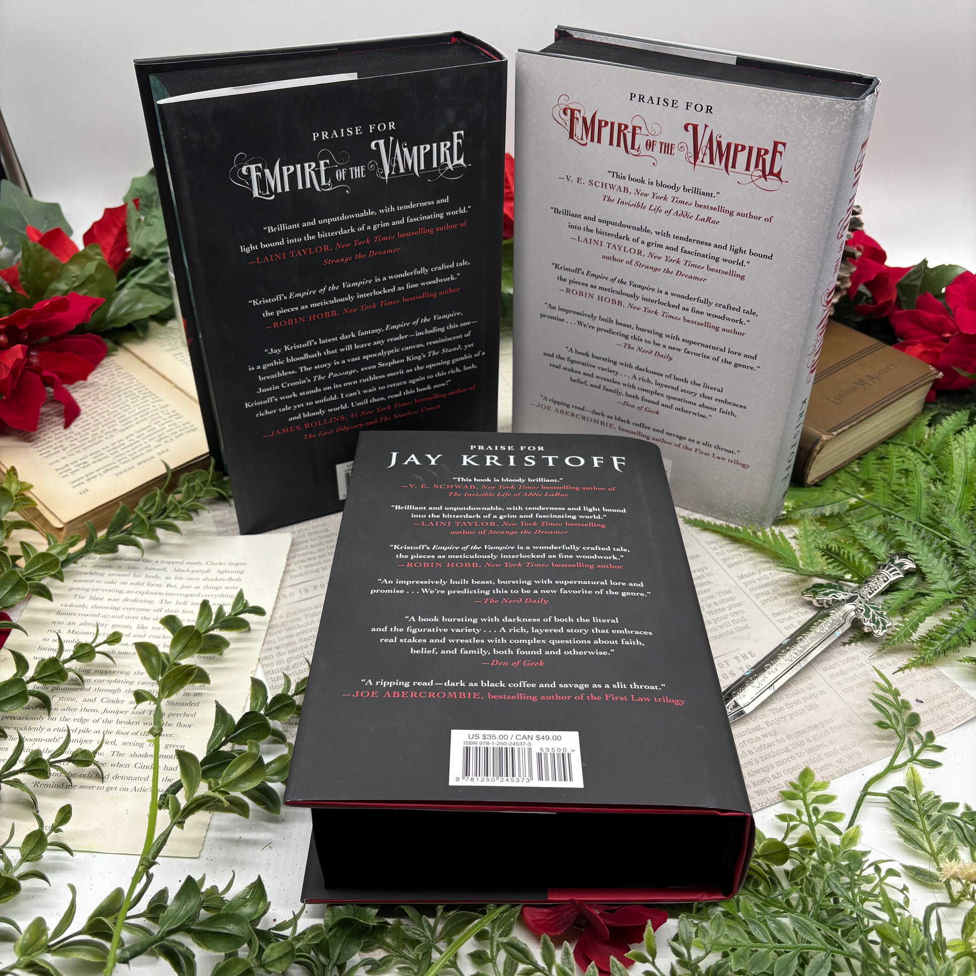 Empire of the Vampire by Jay Kristoff special edition hardcover with custom designed edges back cover view