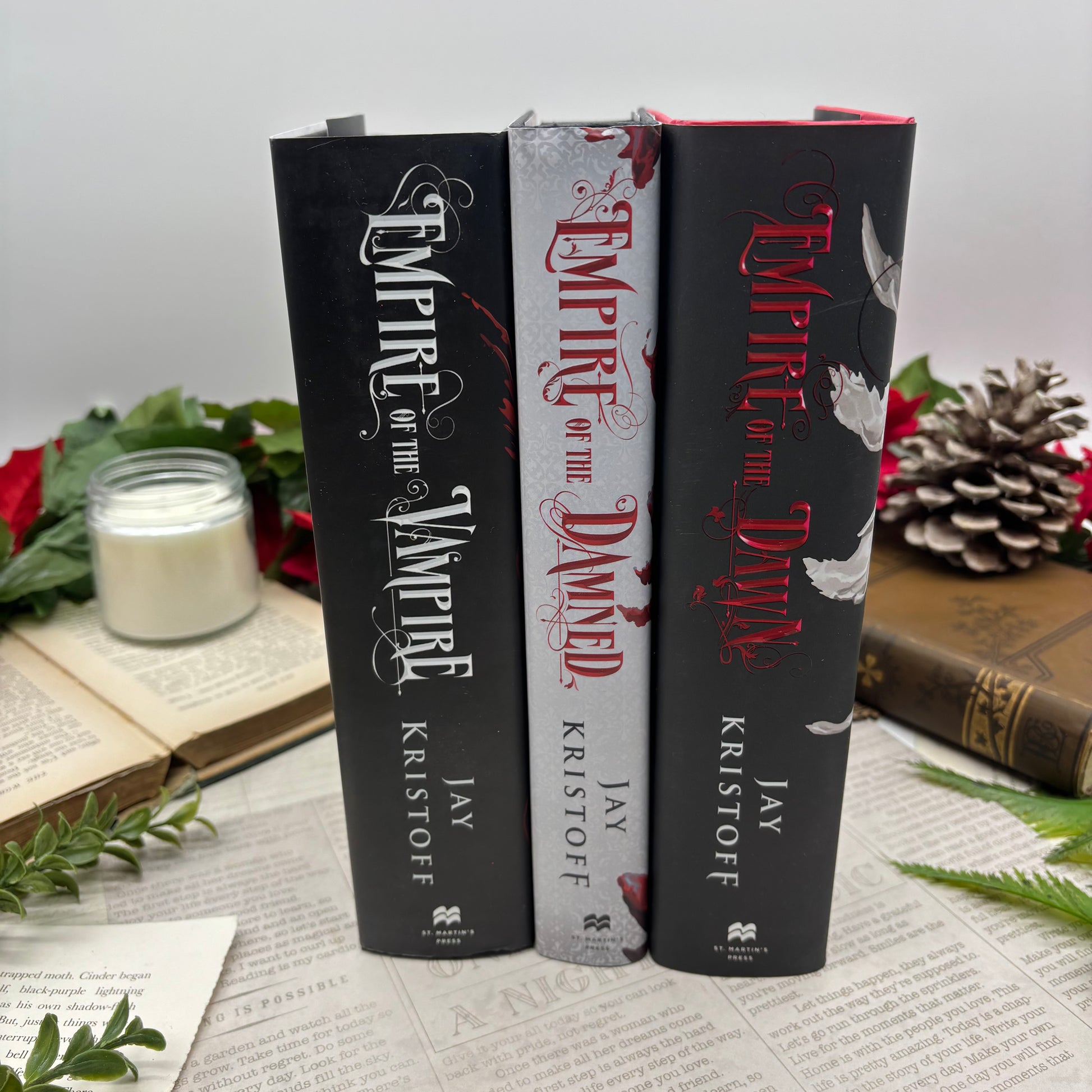 Empire of the Vampire by Jay Kristoff special edition hardcover with custom designed edges spine view