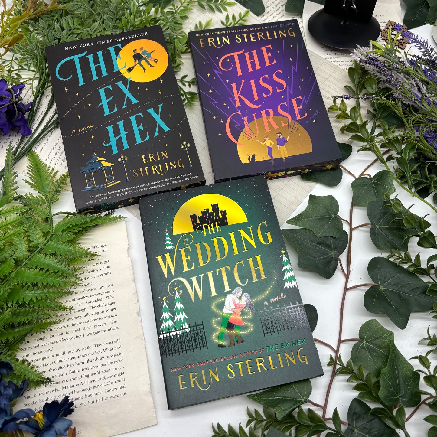 Magical special edition set of Erin Sterling’s witchy romance books with decorative edges