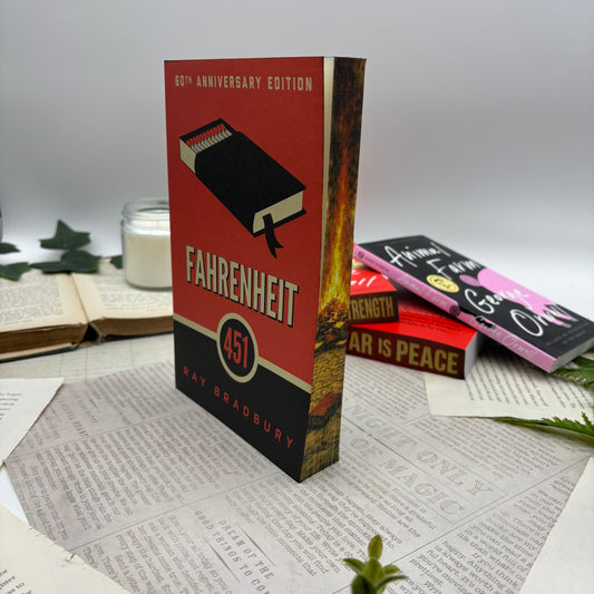 Fahrenheit 451 by Ray Bradbury special edition paperback with custom designed edges side view
