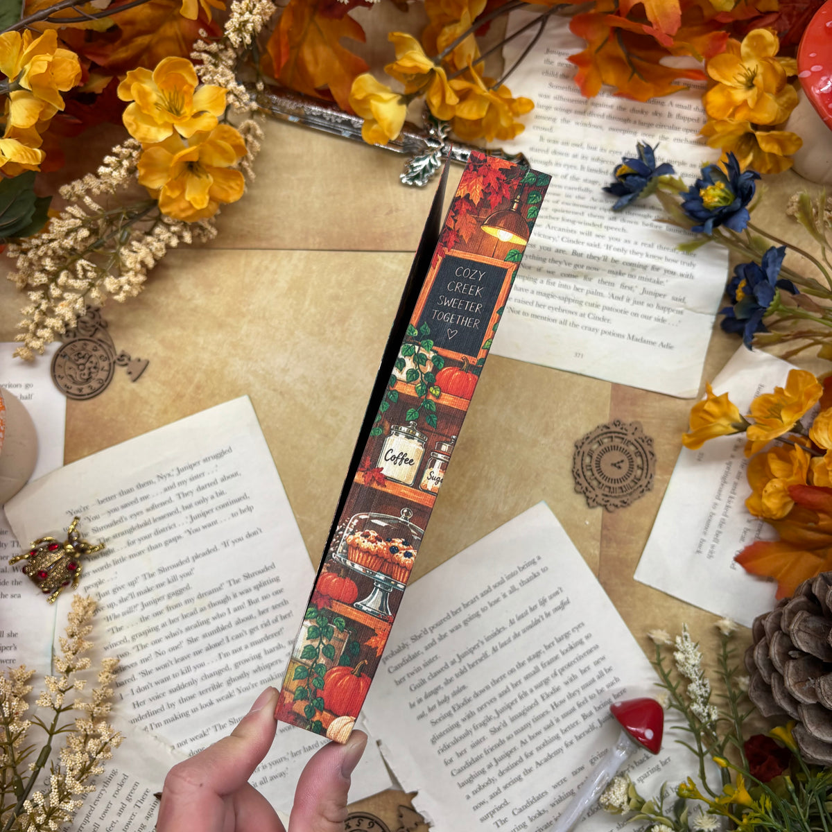 Fall I Want by Lyra Parish special edition paperback with custom designed autumn edges middle