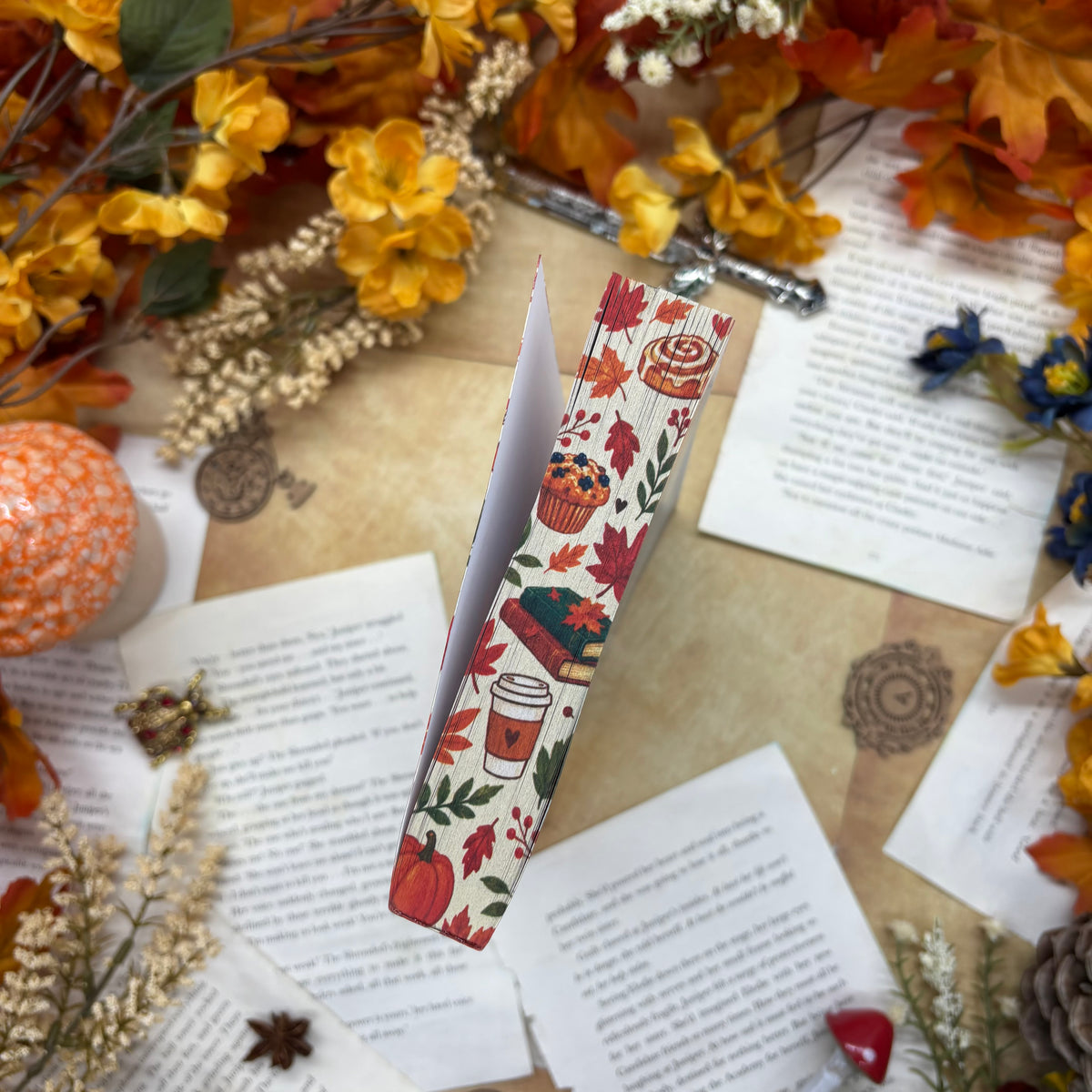 Falling Like Leaves by Misty Wilson special edition paperback with custom designed autumn edges bottom