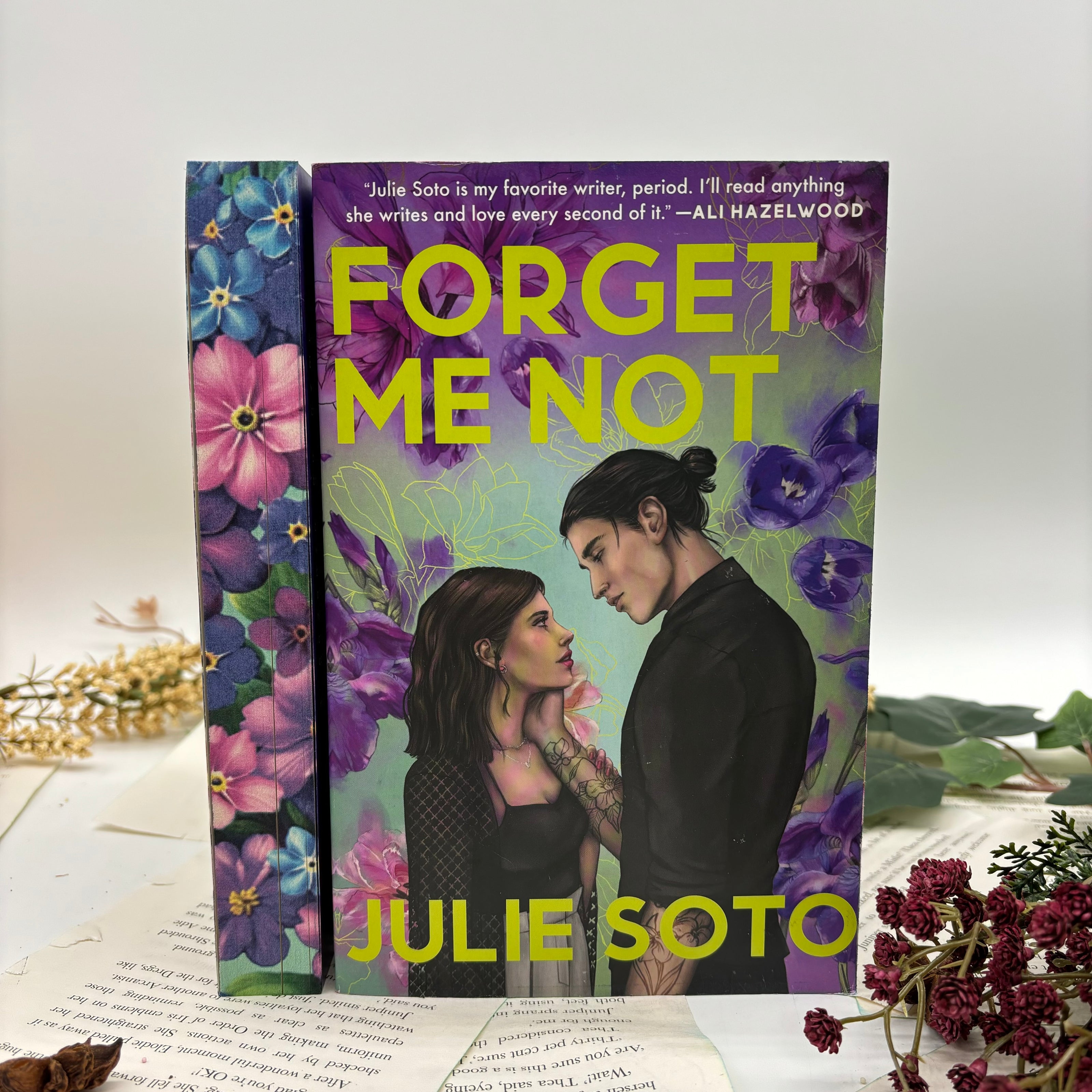 Forget Me Not by Julie Soto special edition paperback book with custom edges