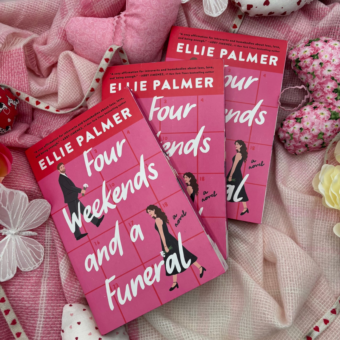 Four Weekends and a Funeral by Ellie Palmer special edition paperback with custom designed edges cover view