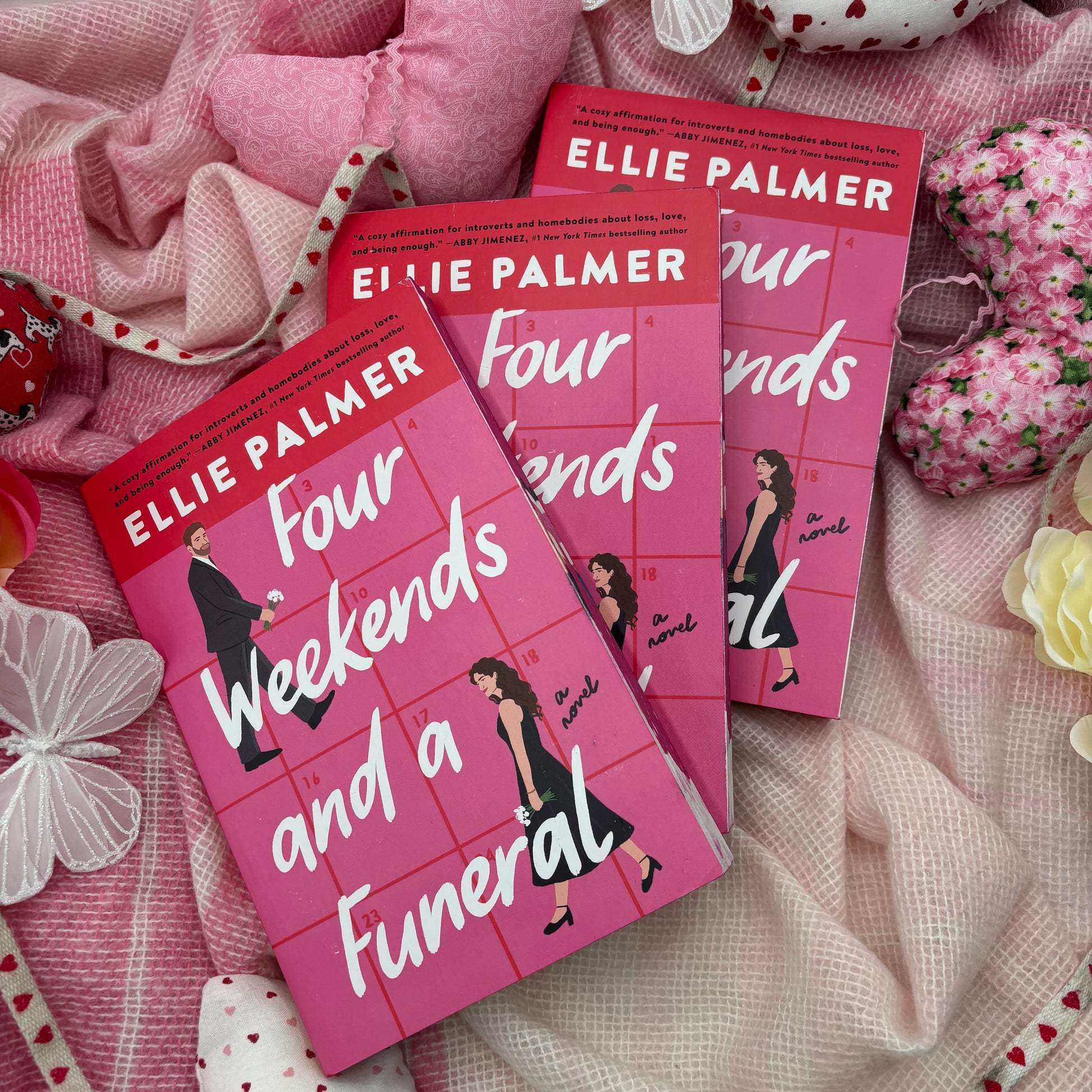 Four Weekends and a Funeral by Ellie Palmer special edition paperback with custom designed edges cover view