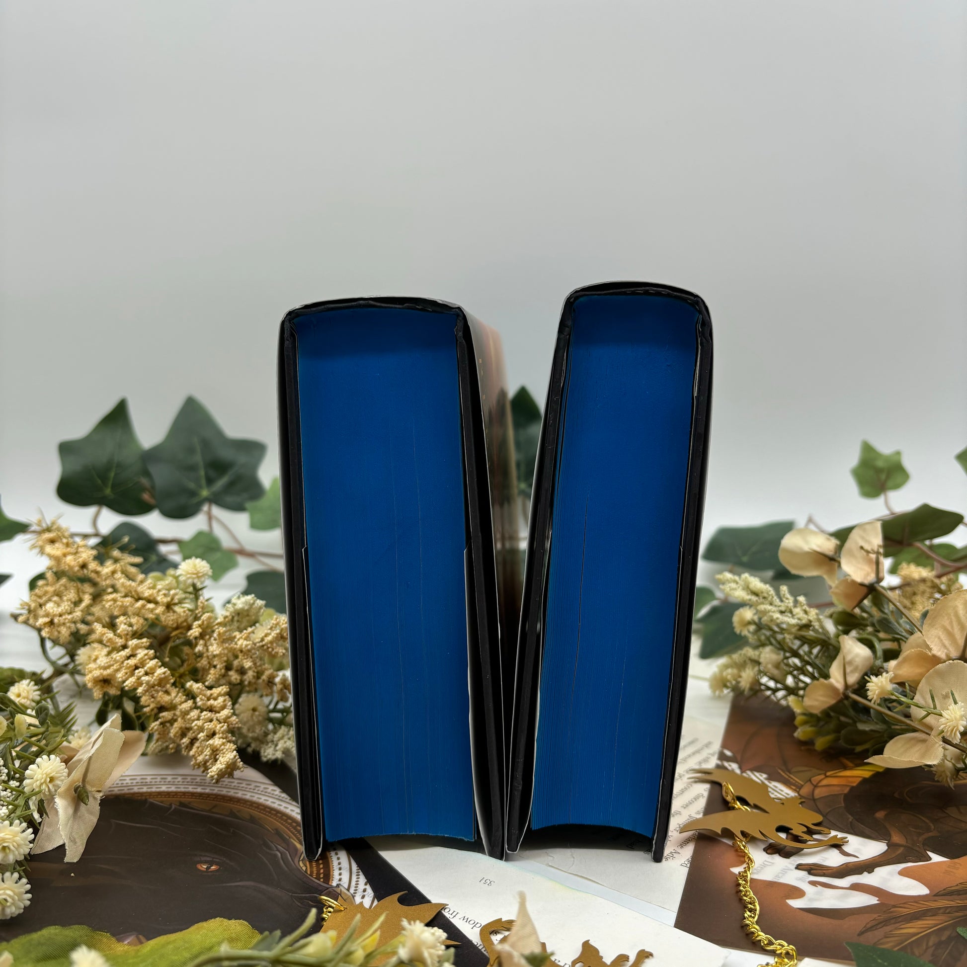 Fourth Wing and Iron Flame special edition hardcovers with printed and airbrushed edges