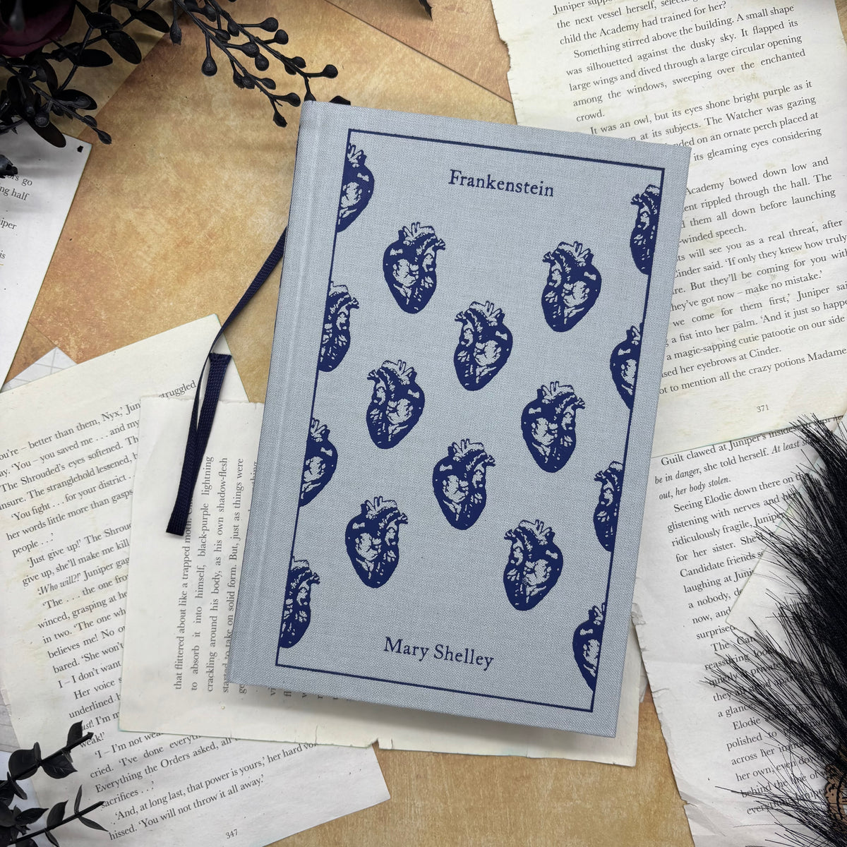 Frankenstein by Mary Shelley Penguin Clothbound Classics hardcover with custom designed edges front cover