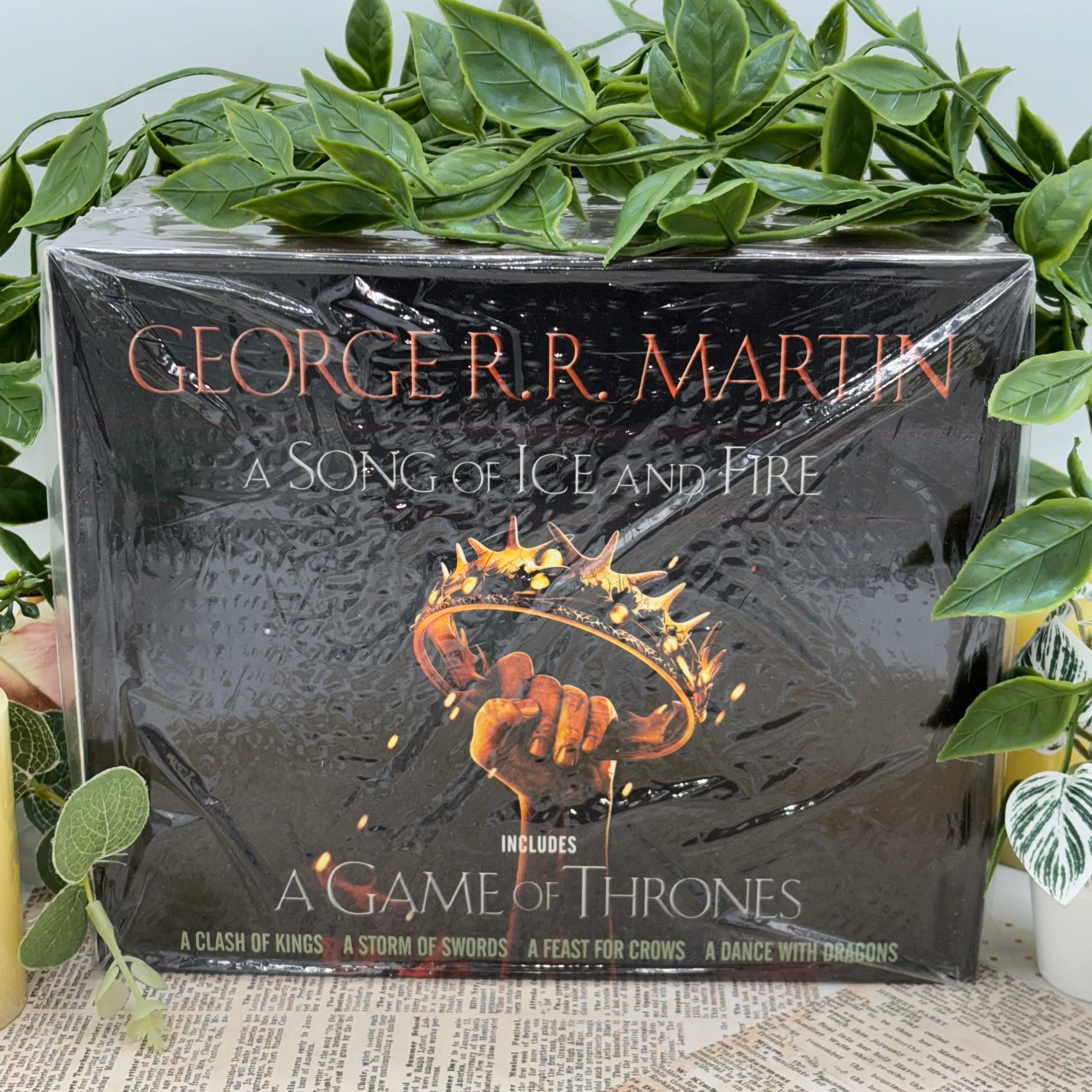 Special edition paperback box set of A Song of Ice and Fire by George R.R. Martin with custom edges