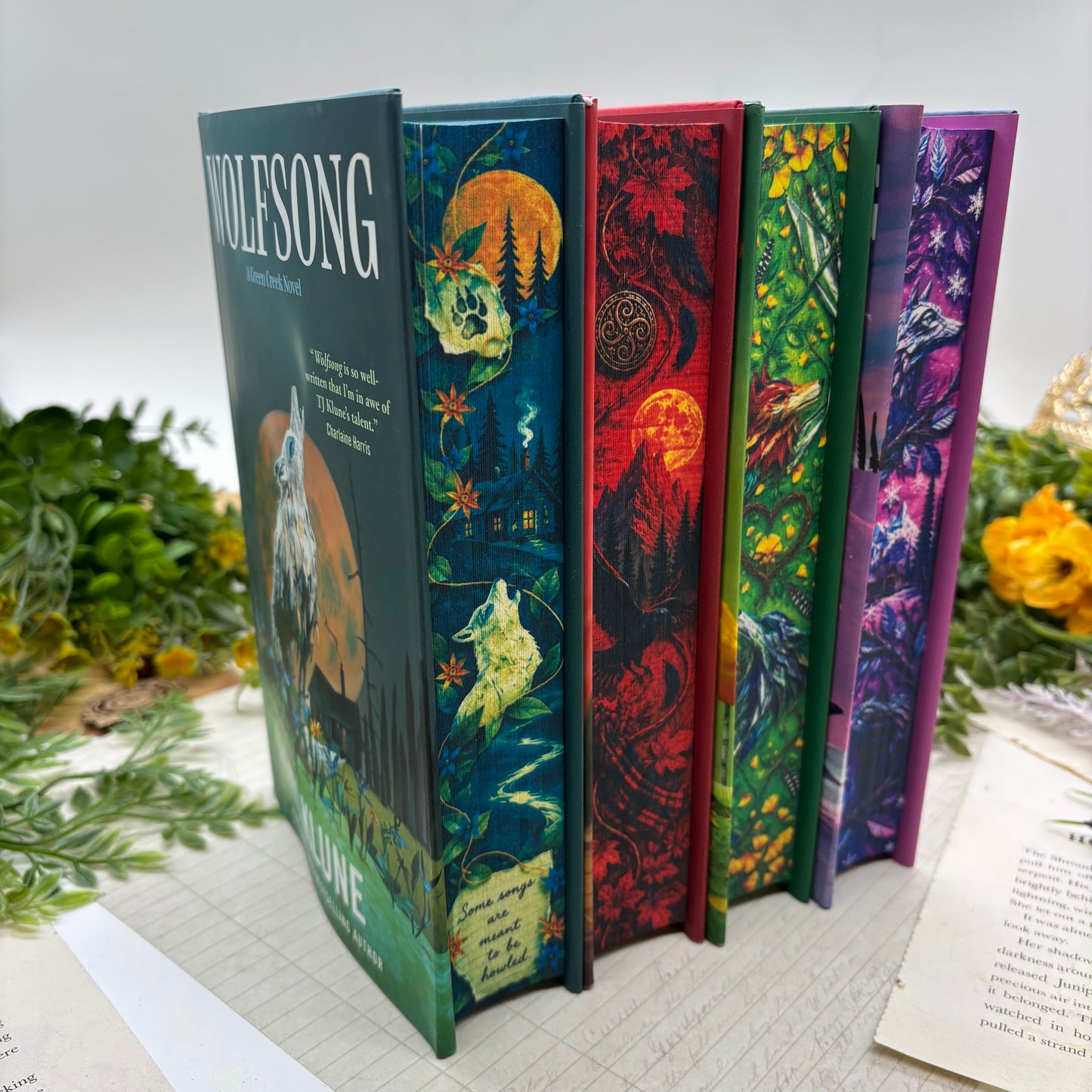 Green Creek series by TJ Klune four book special edition hardcover set with custom designed edges