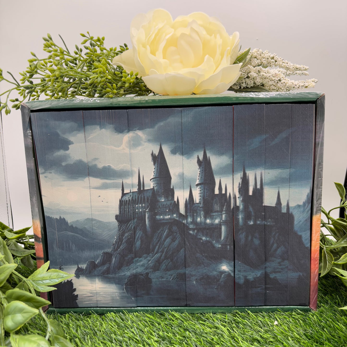Harry Potter special edition paperback box set with Hogwarts Castle stenciled edges