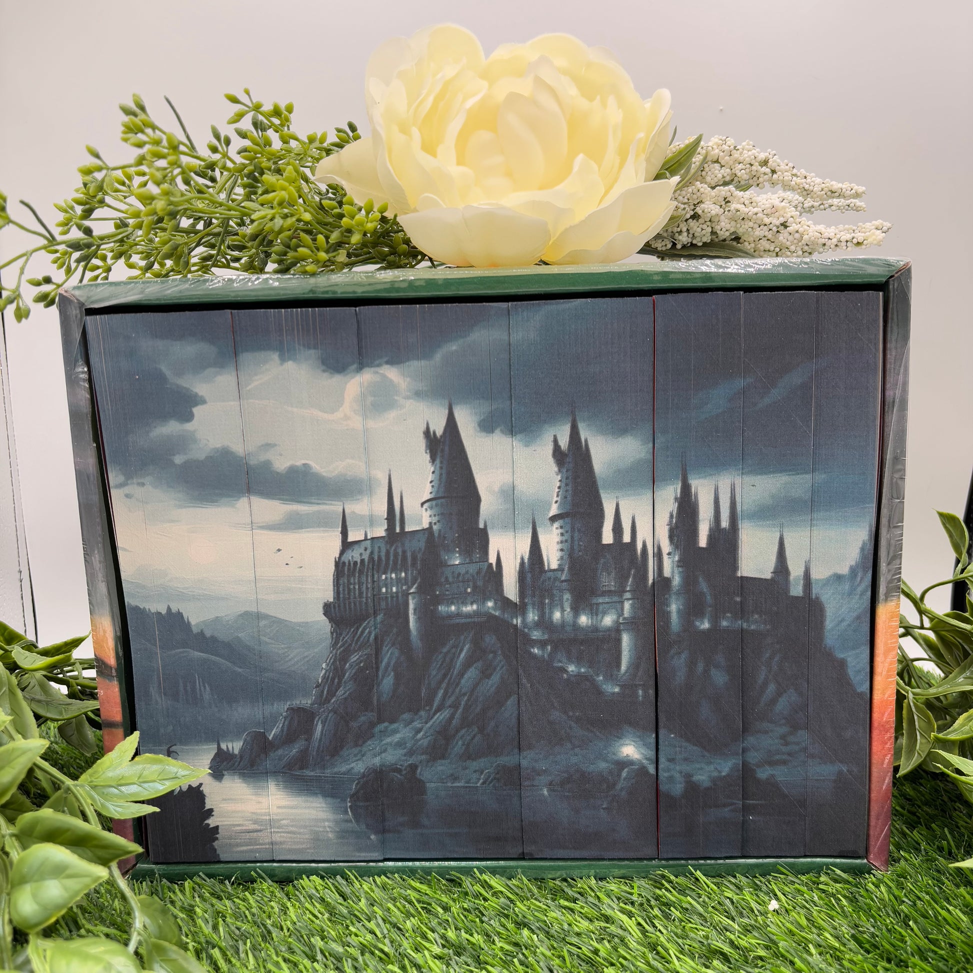 Harry Potter special edition paperback box set with Hogwarts Castle stenciled edges