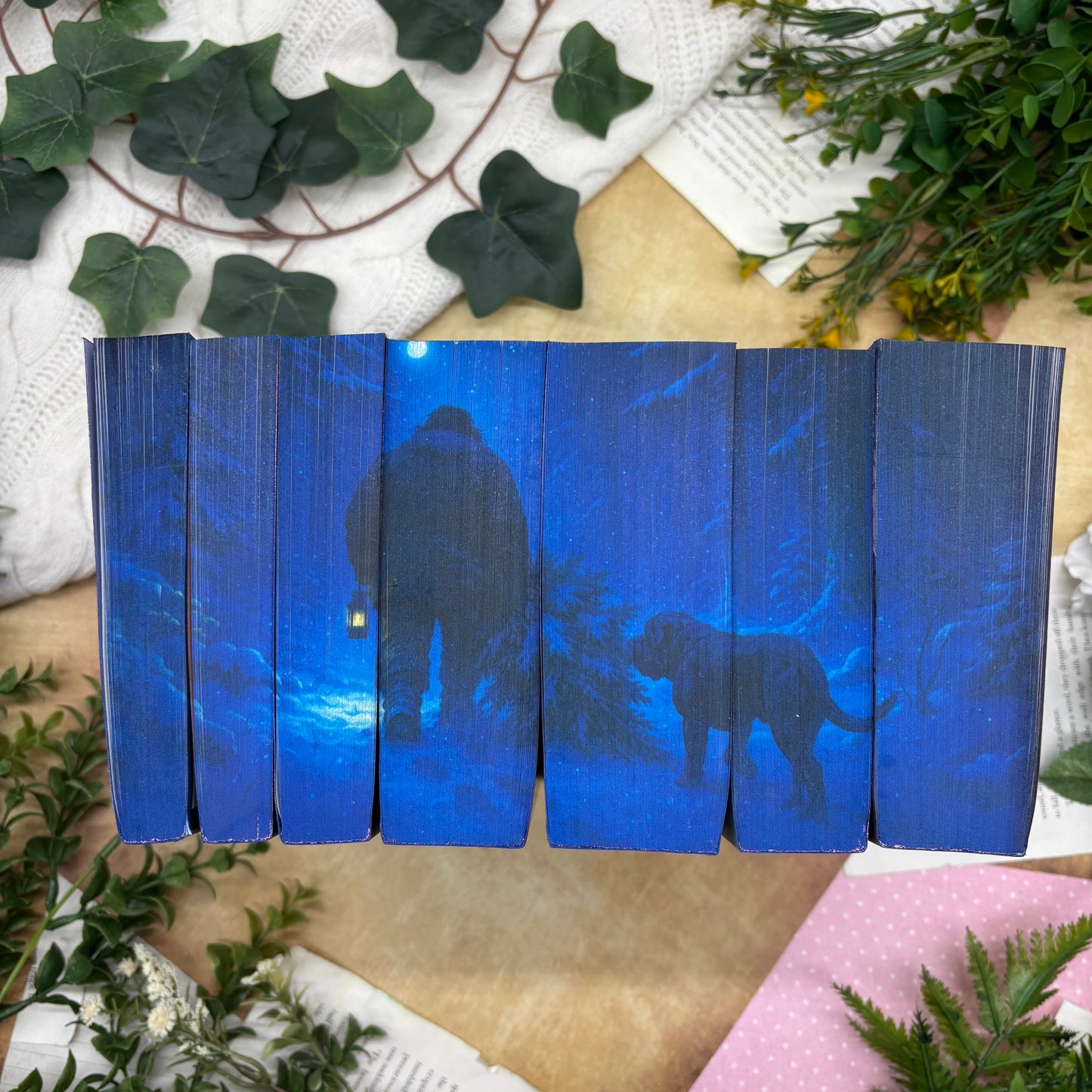 Harry Potter paperback box set by J. K. Rowling holiday special edition with custom edges bottom view