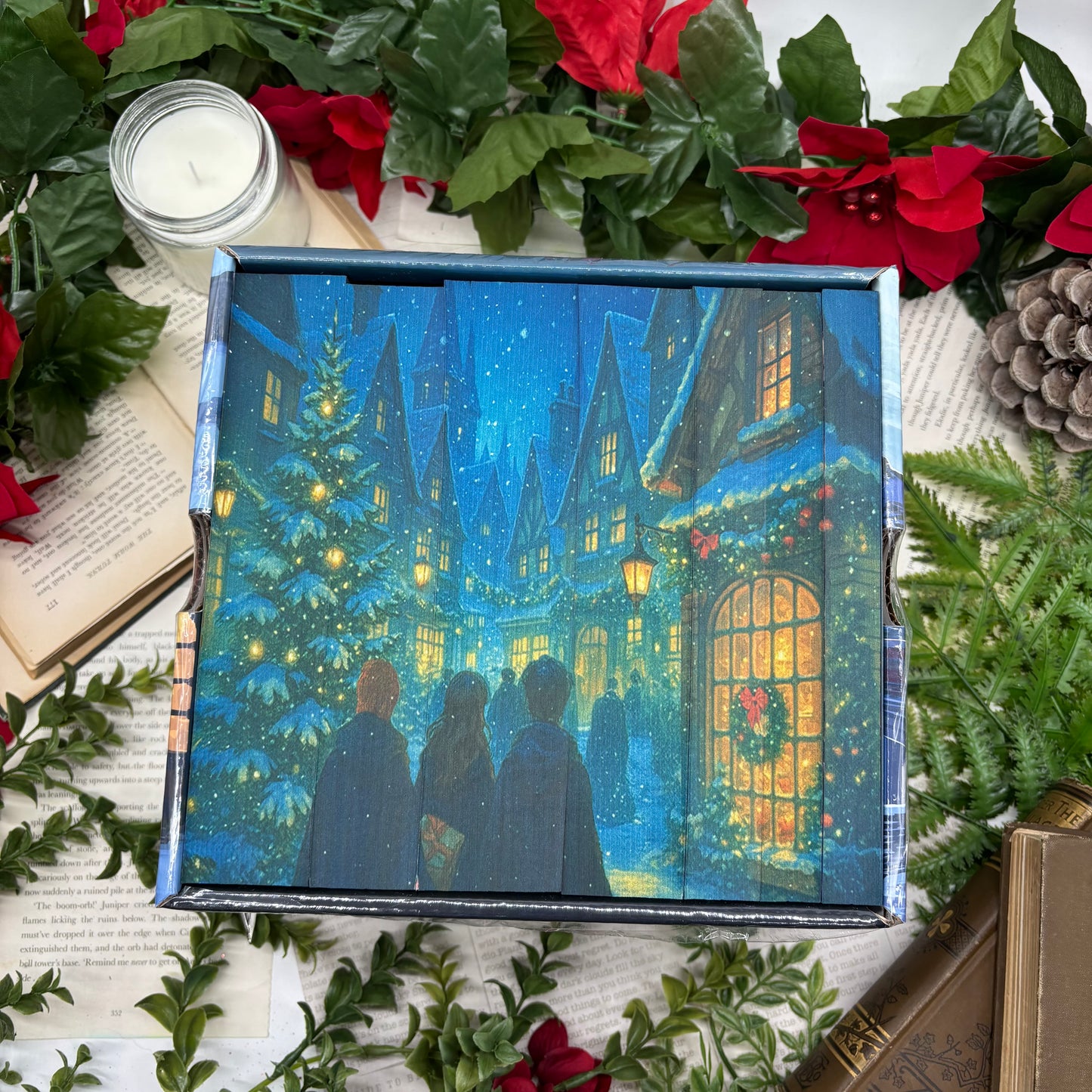Harry Potter paperback box set by J. K. Rowling holiday special edition with custom edges middle