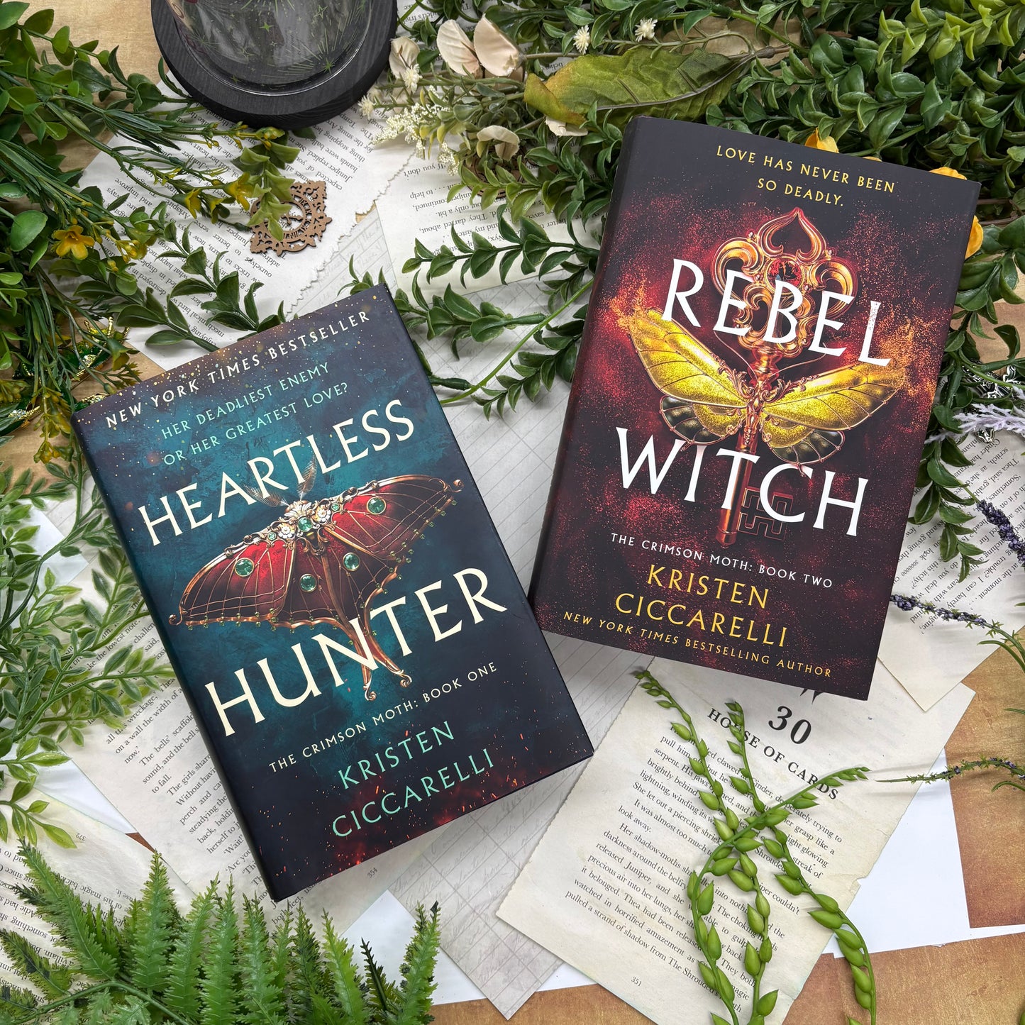 Heartless Hunter Duology by Kristen Ciccarelli special edition hardcover set with custom designed edges front covers
