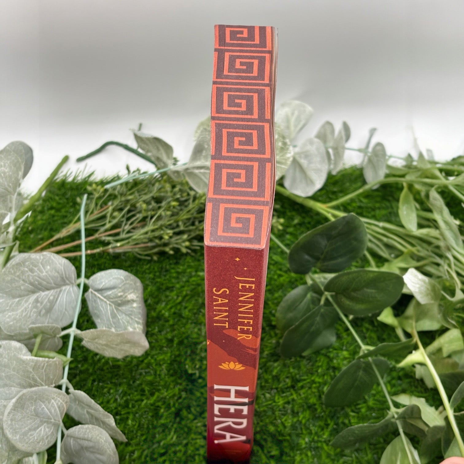 Special edition of Hera by Jennifer Saint paperback with custom printed edges top and bottom