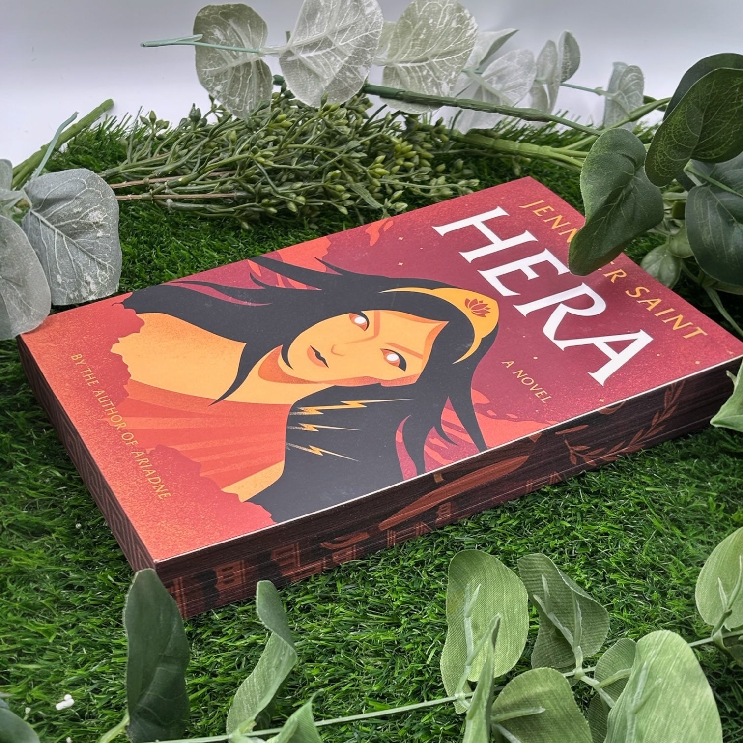 Special edition of Hera by Jennifer Saint paperback with custom printed edges