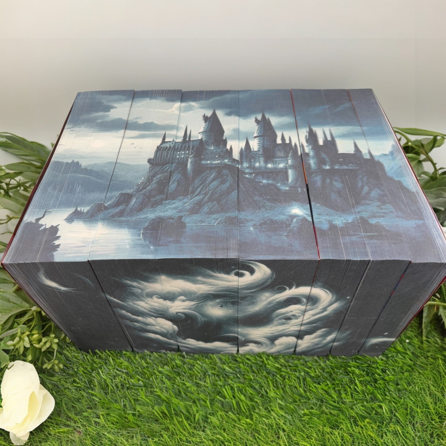 Harry Potter special edition paperback box set with Hogwarts Castle stenciled edges