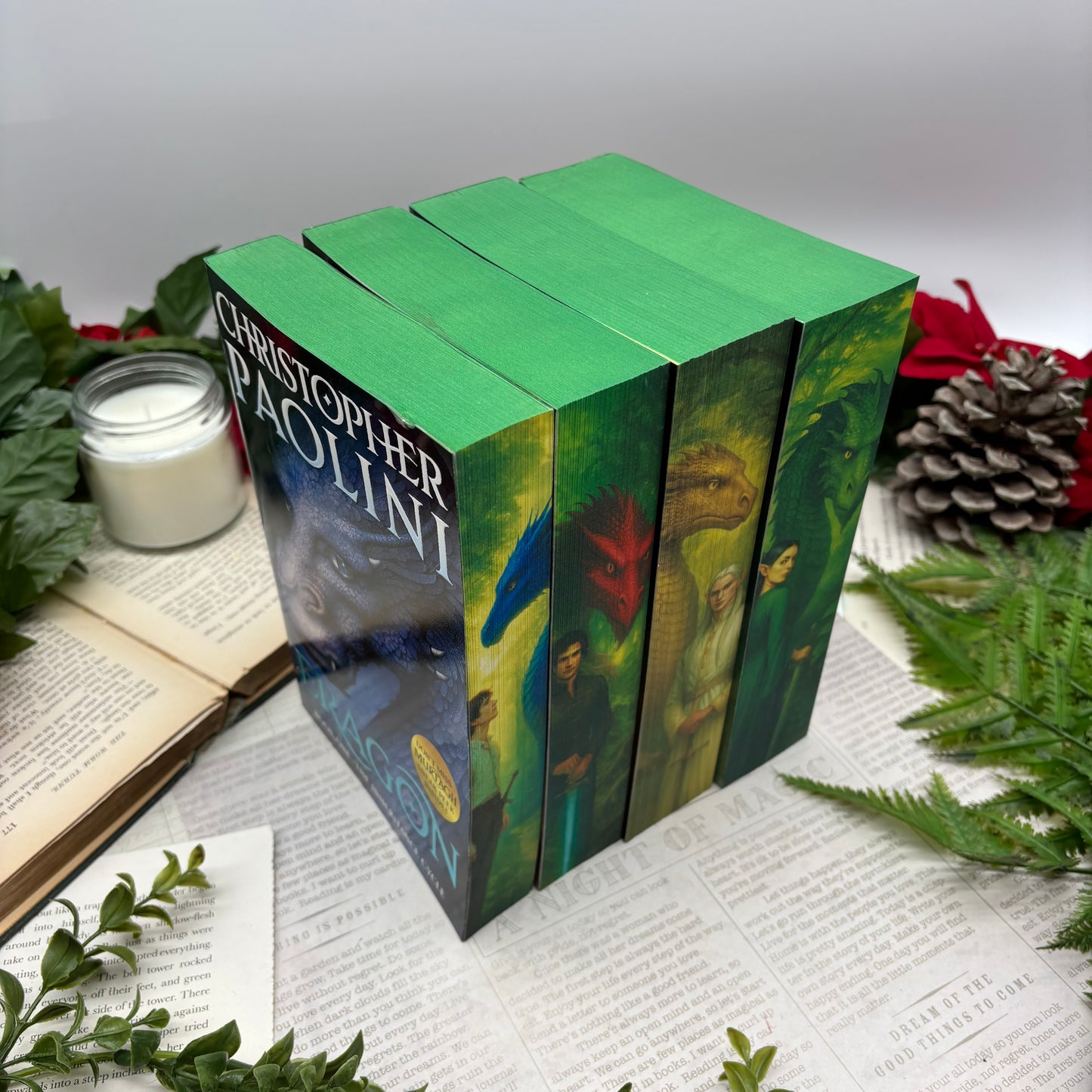 Inheritance Cycle series by Christopher Paolini special edition paperback set with custom edges