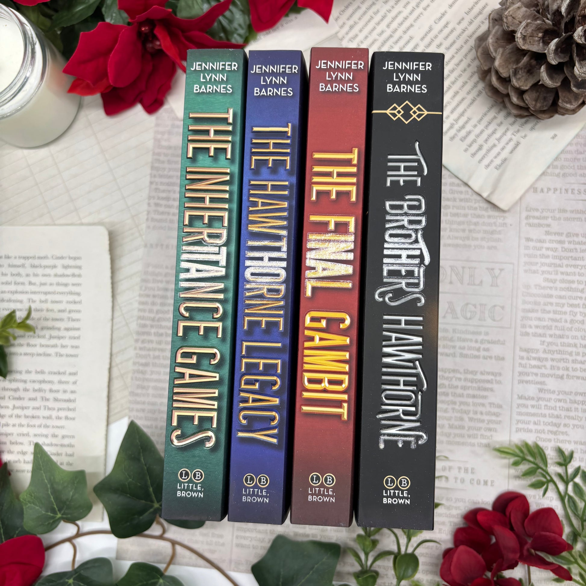 Inheritance Games series by Jennifer Lynn Barnes special edition paperback set with custom edges spines