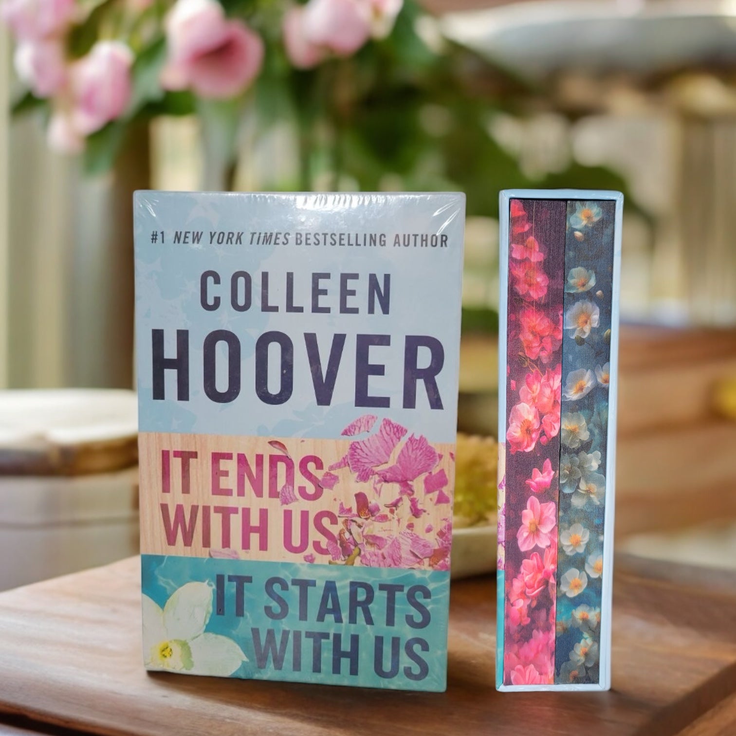 It Ends With Us and It Starts With Us by Colleen Hoover special edition hardcover book with custom edges