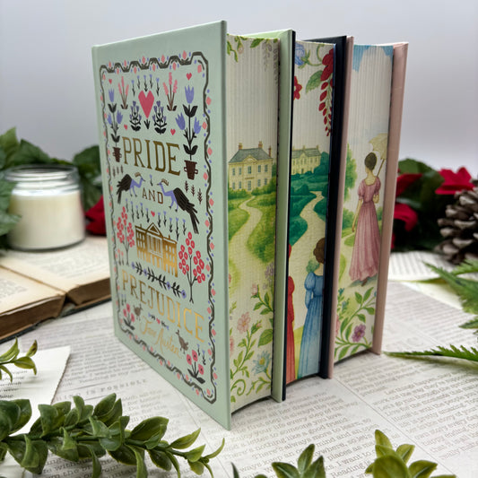 Jane Austen set with Pride and Prejudice Emma and Sense and Sensibility special edition hardcover with custom edges