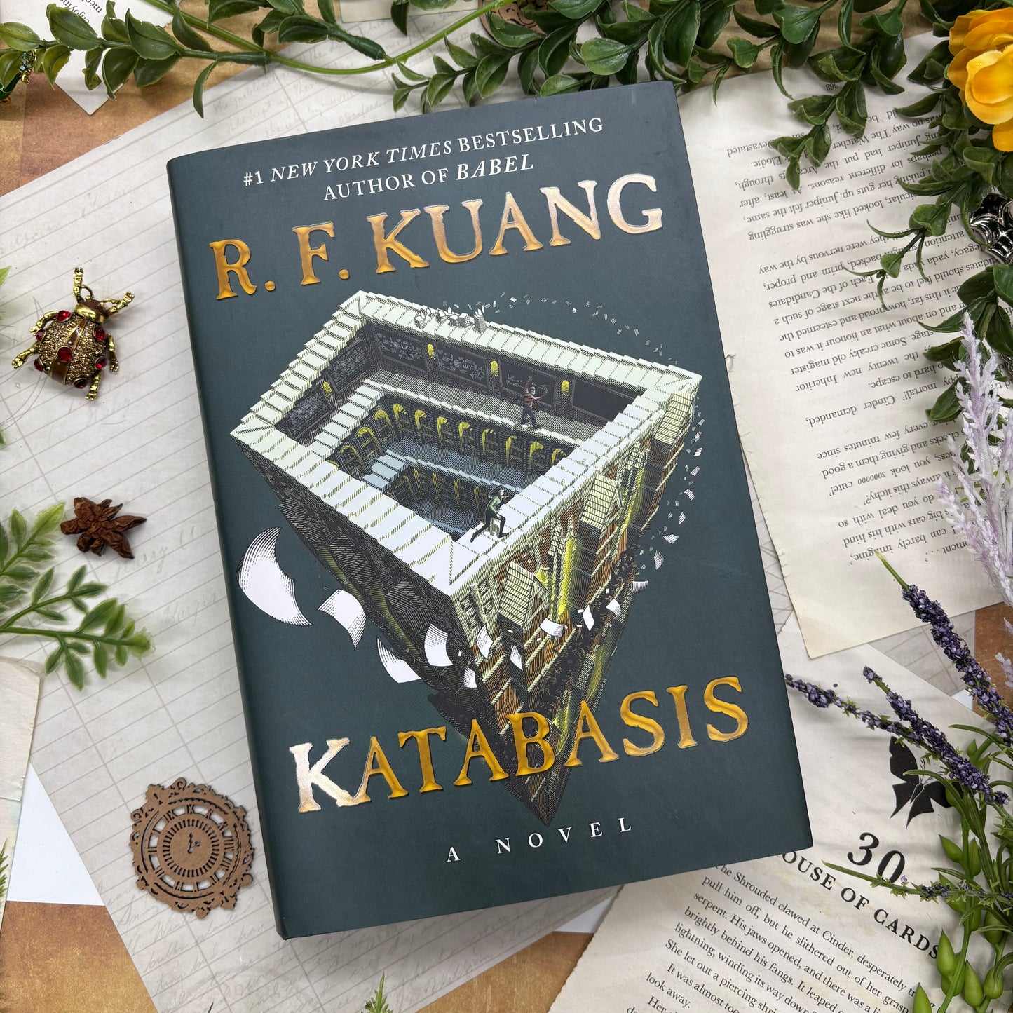 Katabasis by R. F. Kuang special edition hardcover with custom designed edges front cover view