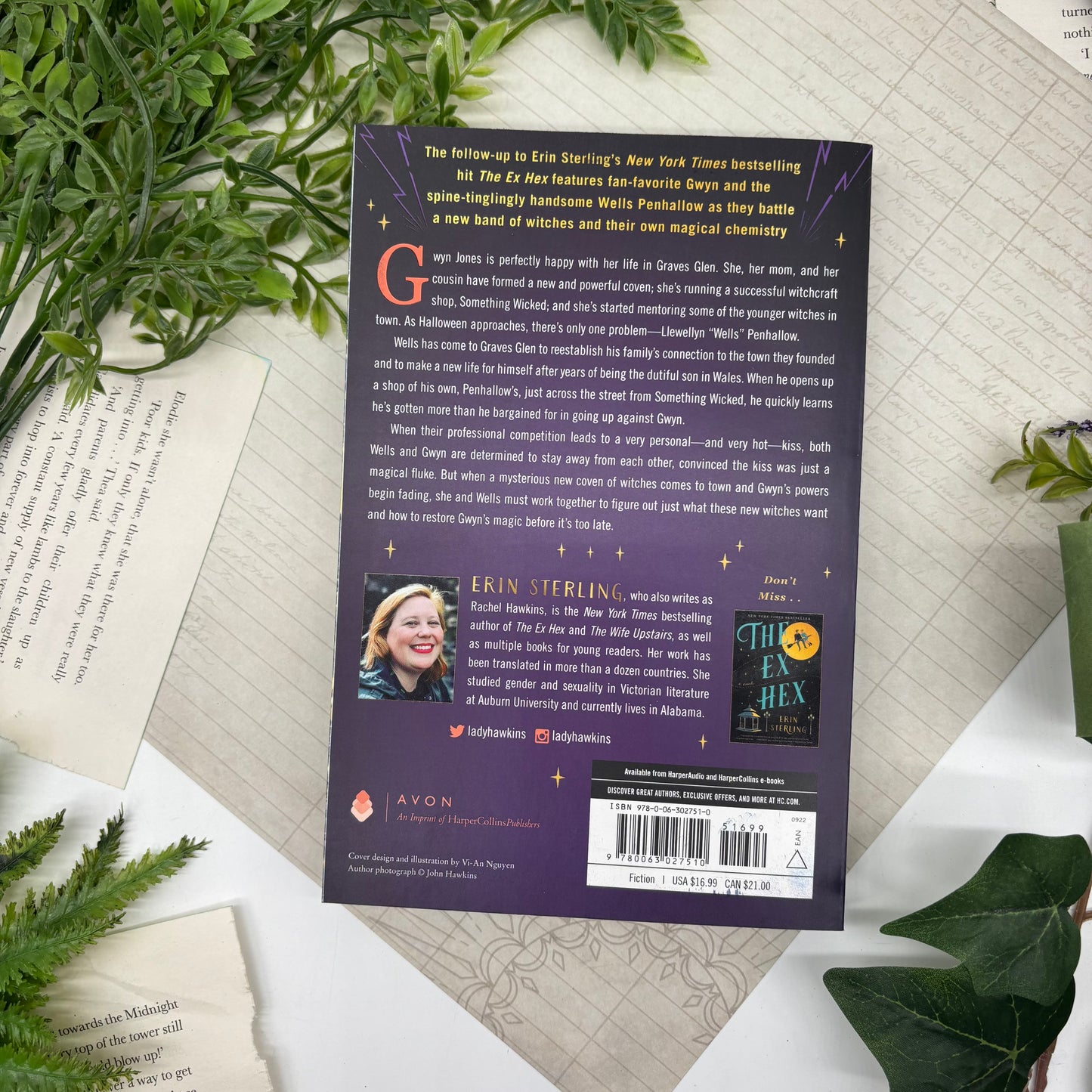 Back cover of The Kiss Curse by Erin Sterling in special edition paperback