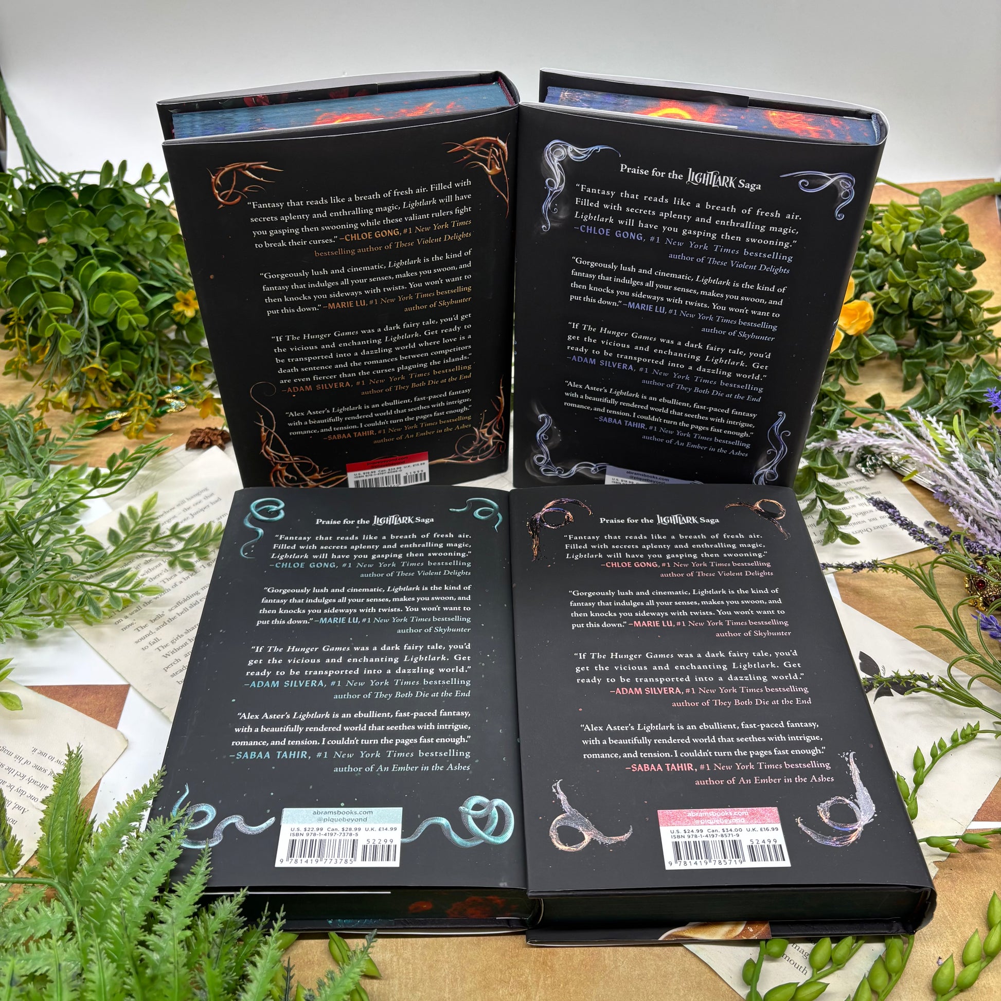 Lightlark by Alex Aster special edition hardcover with custom designed edges back cover view