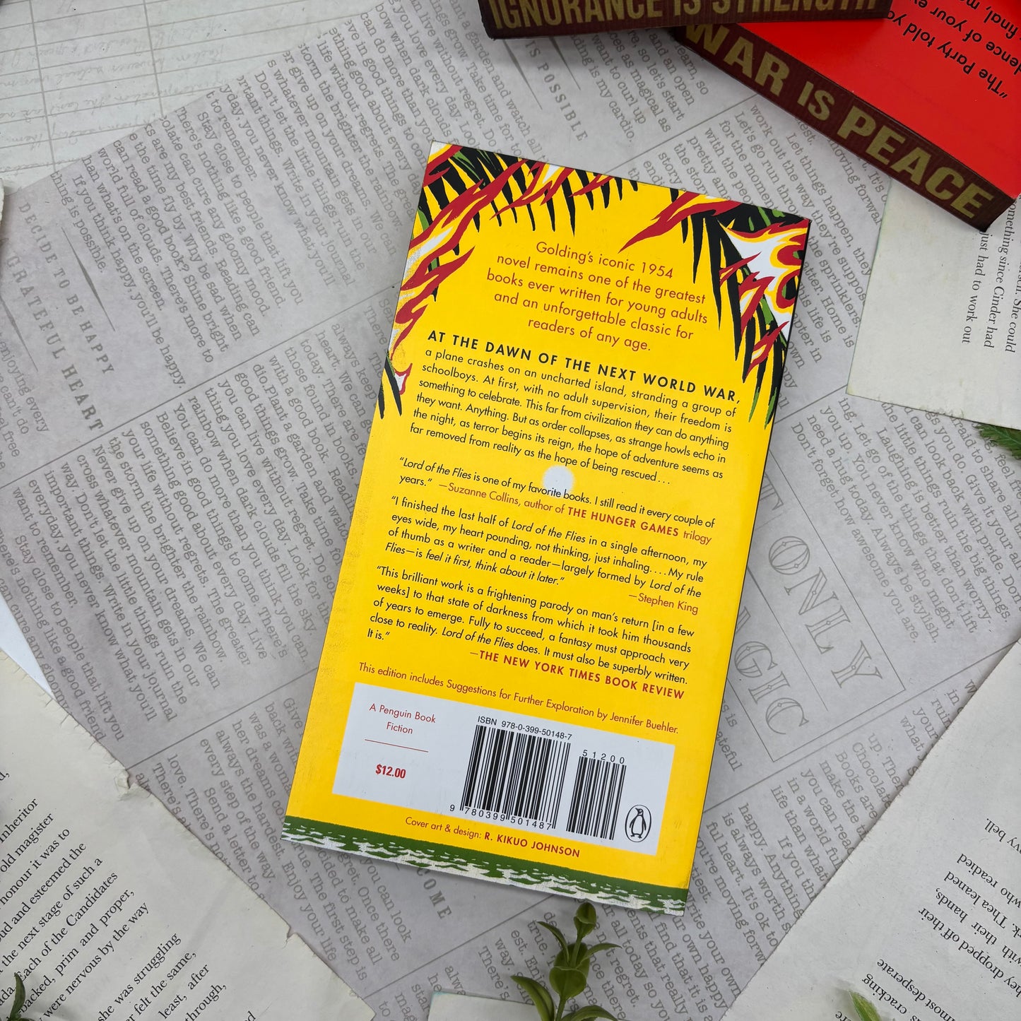 Lord of the Flies by William Golding special edition paperback with custom designed edges back cover view