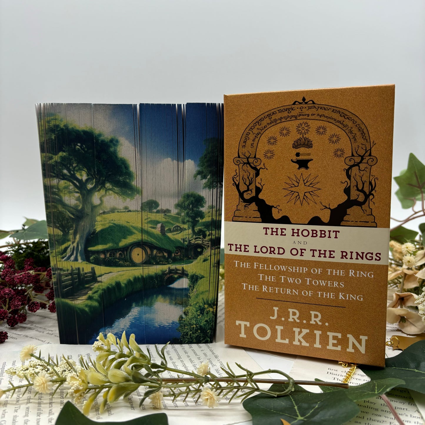 Lord of the Rings paperback set by J. R. R. Tolkien with shire custom edges special edition box