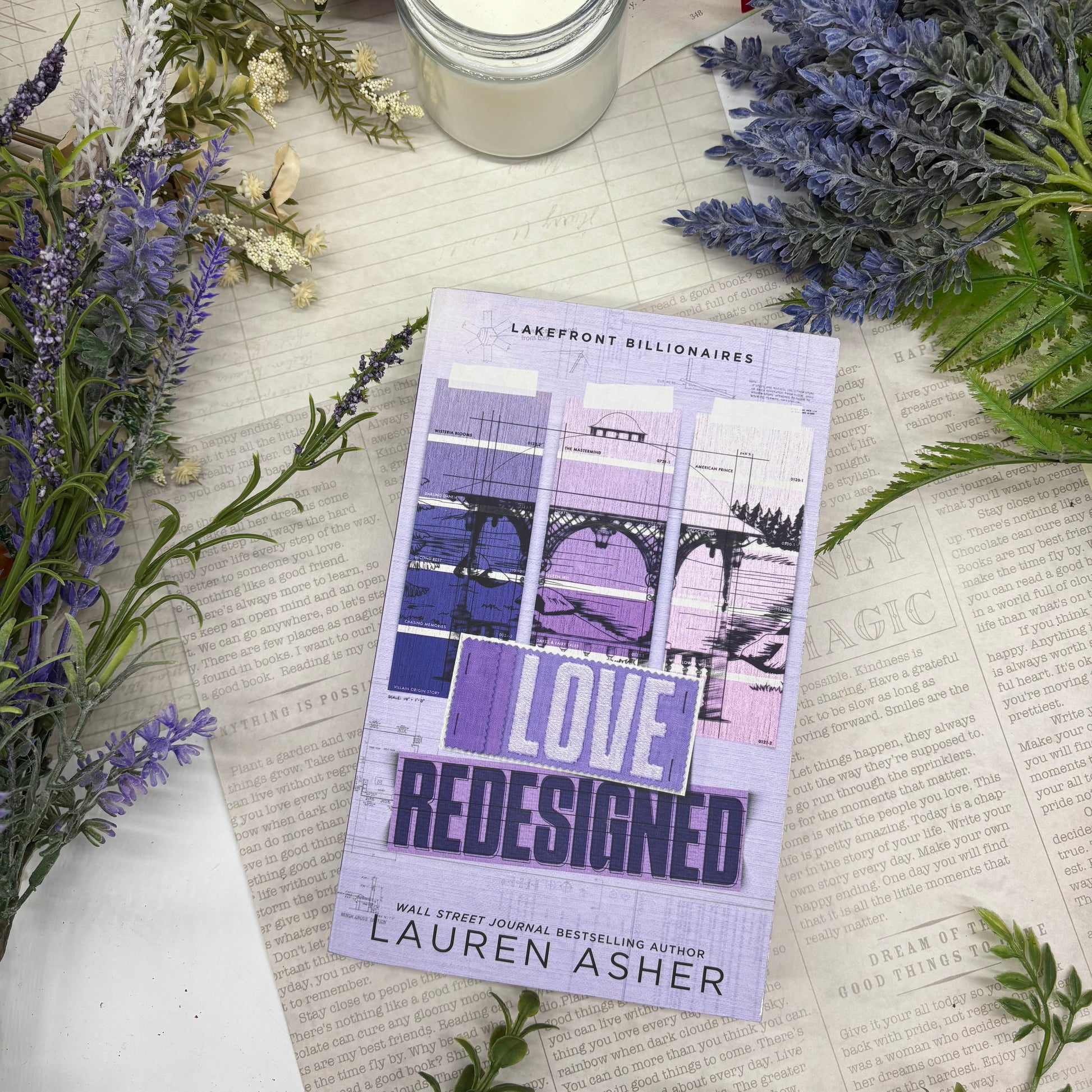 Love Redesigned by Lauren Asher special edition paperback with custom designed edges front cover view