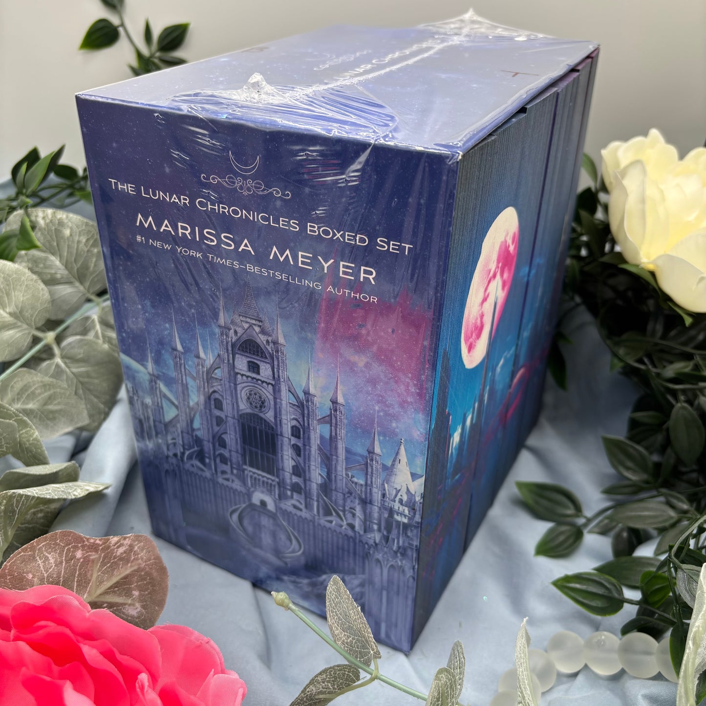 Lunar Chronicles series by Marissa Meyer special edition paperback set with custom edges box 