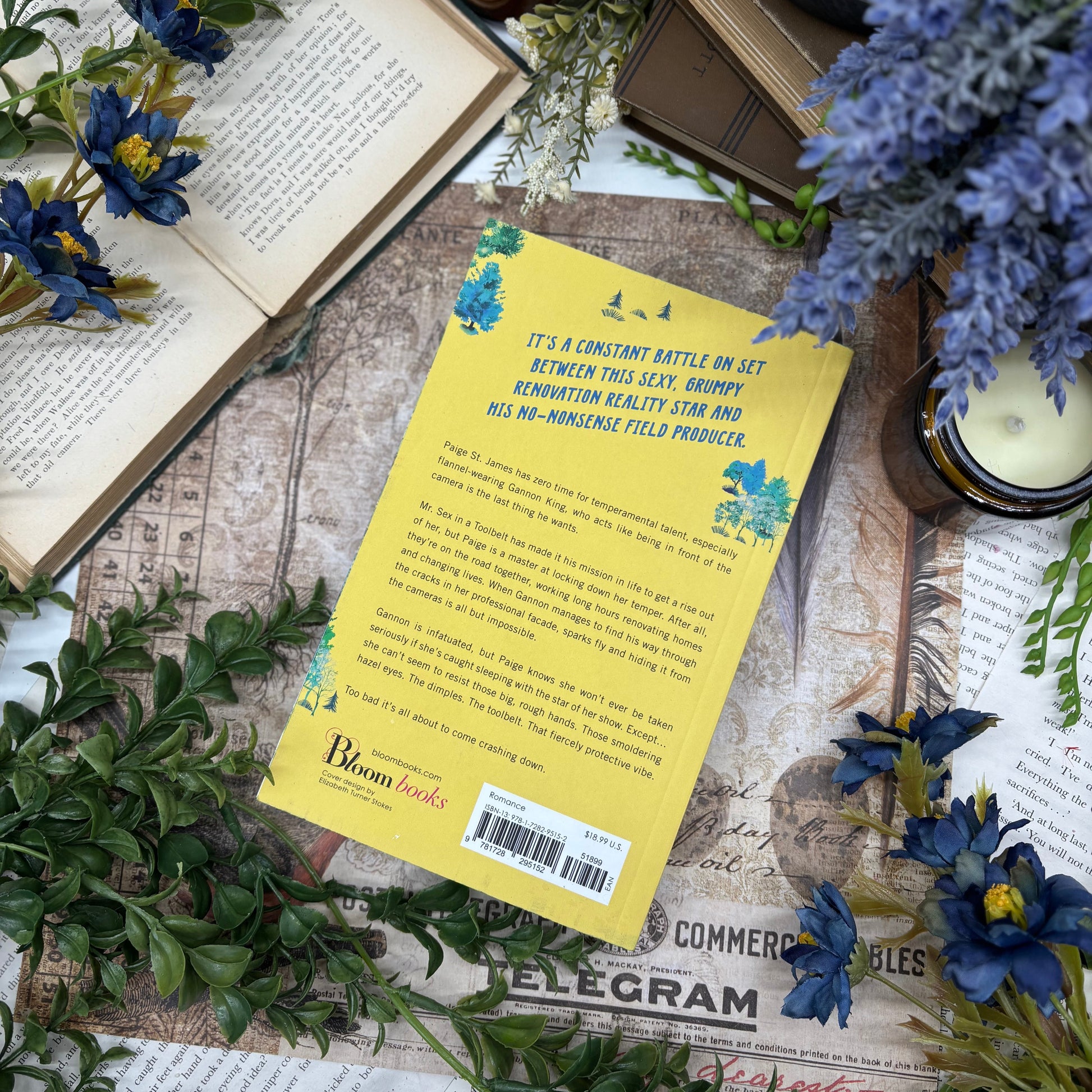 Mr. Fixer Upper special edition paperback with custom printed edges by Lucy Score back cover