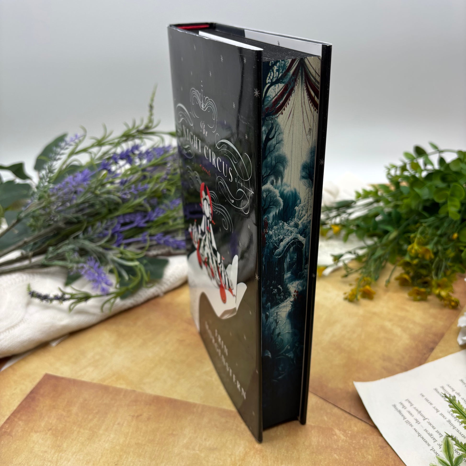 The Night Circus by Erin Morgenstern special edition hardcover with custom designed edges side view