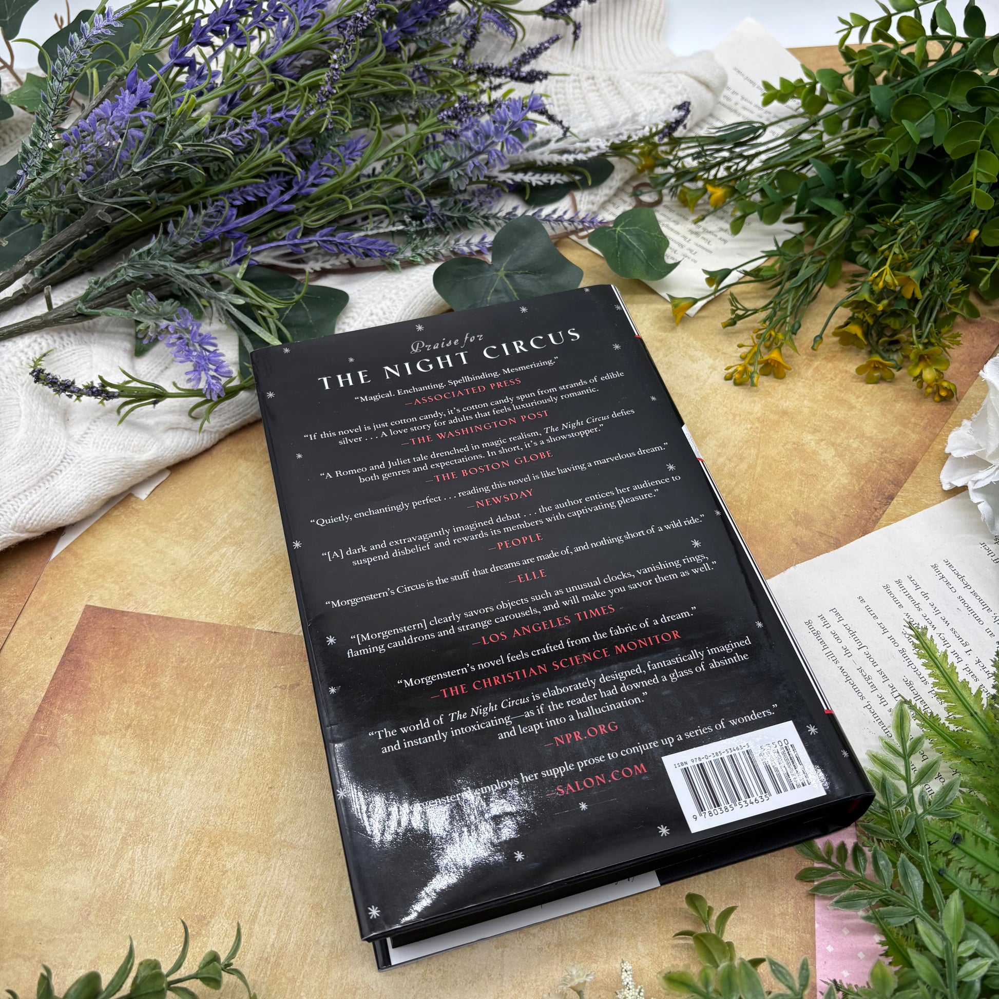 The Night Circus by Erin Morgenstern special edition hardcover with custom designed edges back cover view