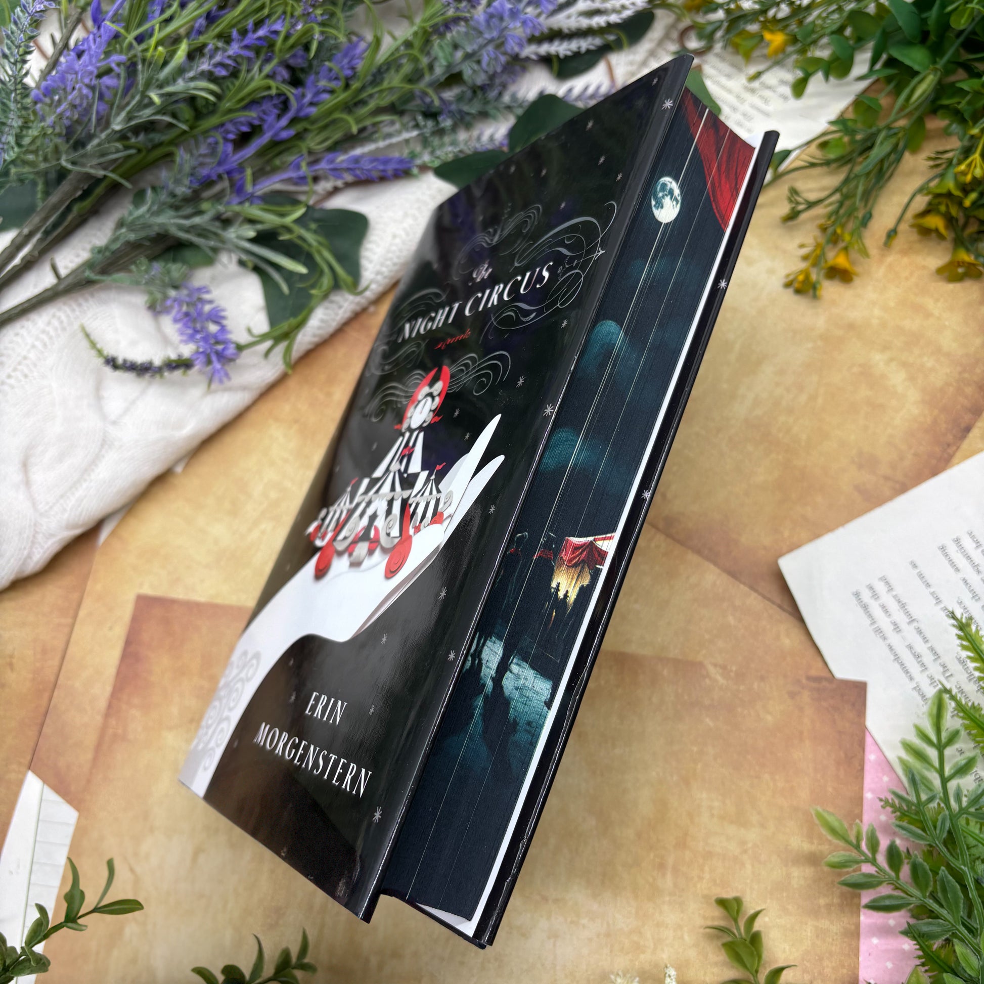 The Night Circus by Erin Morgenstern special edition hardcover with custom designed edges middle view