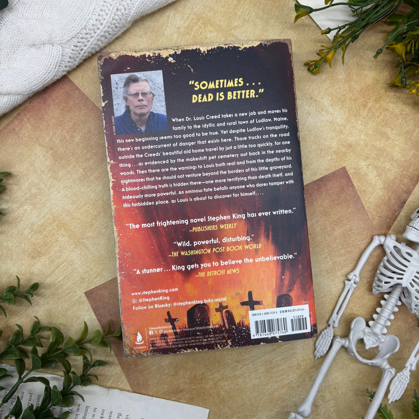 Pet Sematary by Stephen King special edition paperback with custom designed edges back cover view
