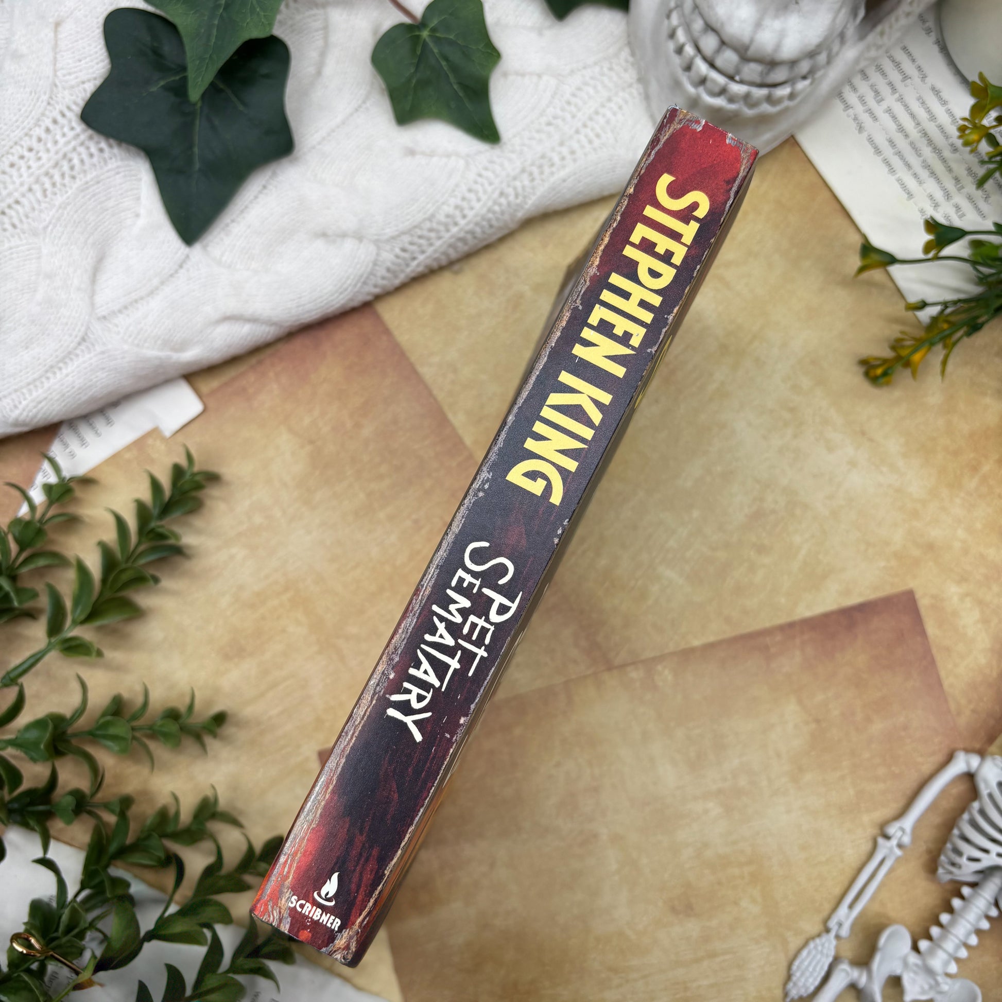 Pet Sematary by Stephen King special edition paperback with custom designed edges spine view