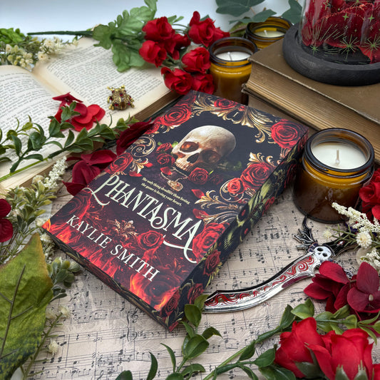 Front cover of Phantasma special edition paperback by Kaylie Smith with decorative edges