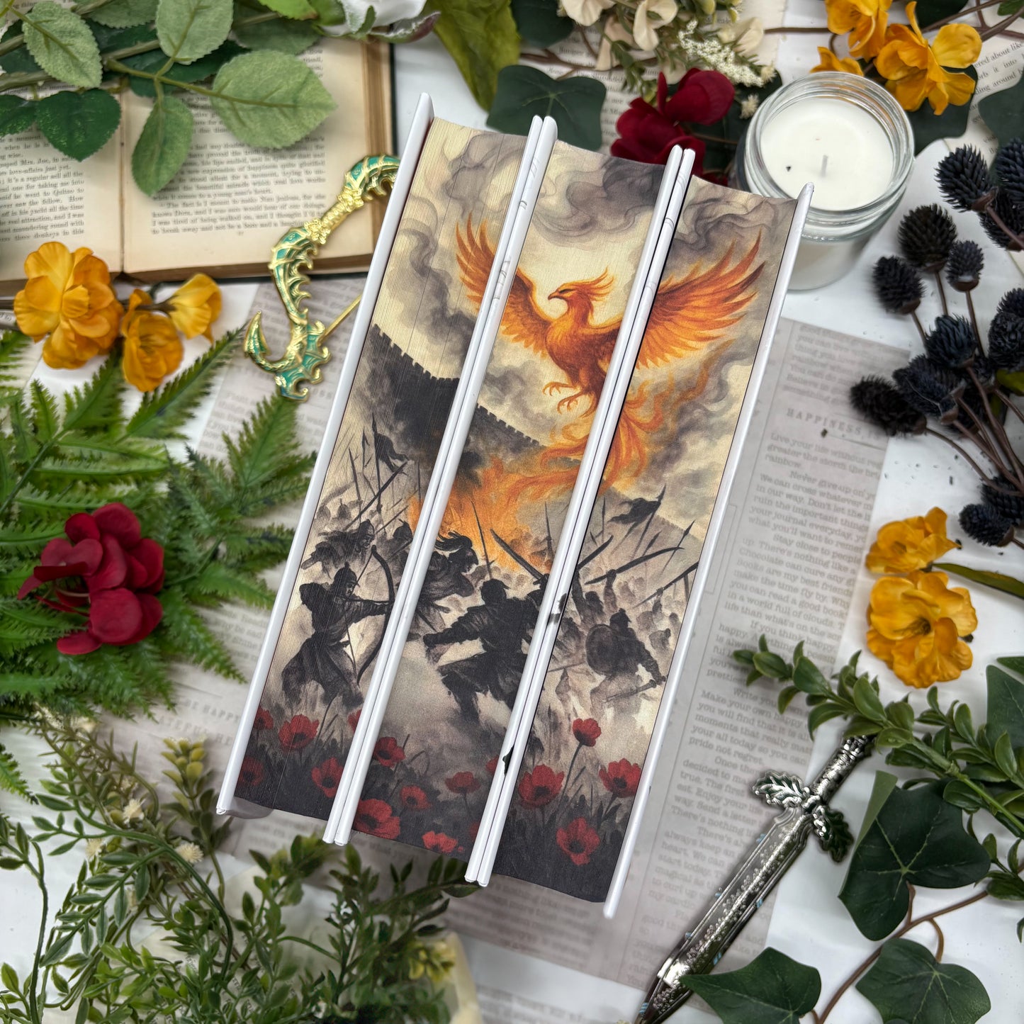 Special edition hardcover set of The Poppy War trilogy by R.F. Kuang with custom designed book edges