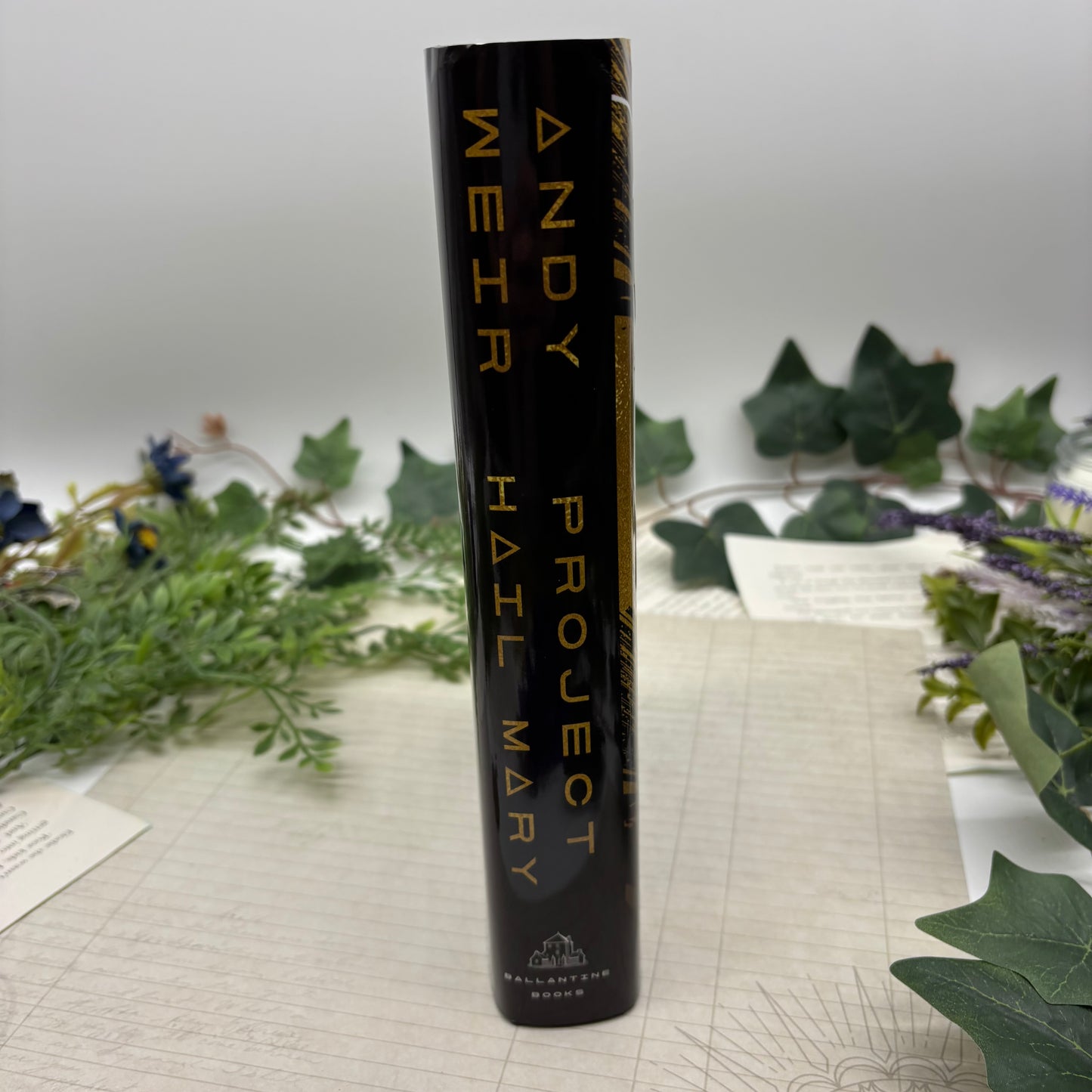 Special edition hardcover of Project Hail Mary by Andy Weir featuring custom designed printed edges