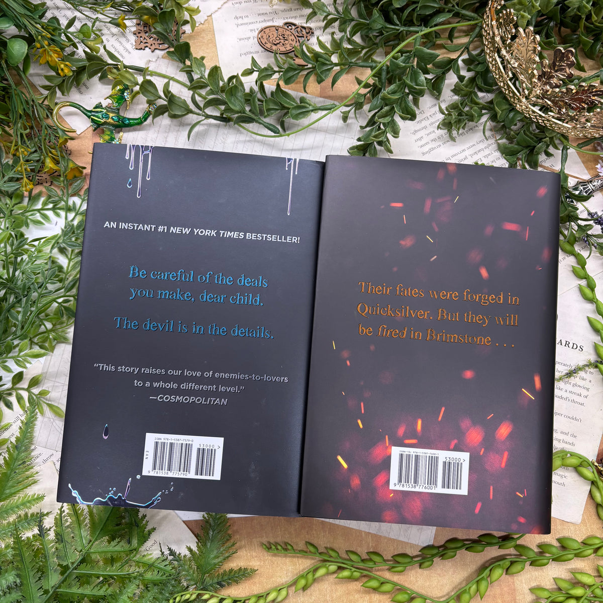 Quicksilver and Brimstone by Callie Hart special edition hardcover set with custom designed edges back cover