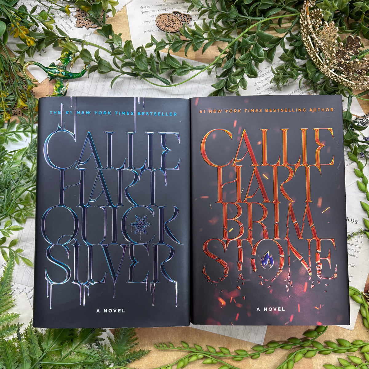 Quicksilver and Brimstone by Callie Hart special edition hardcover set with custom designed edges front covers