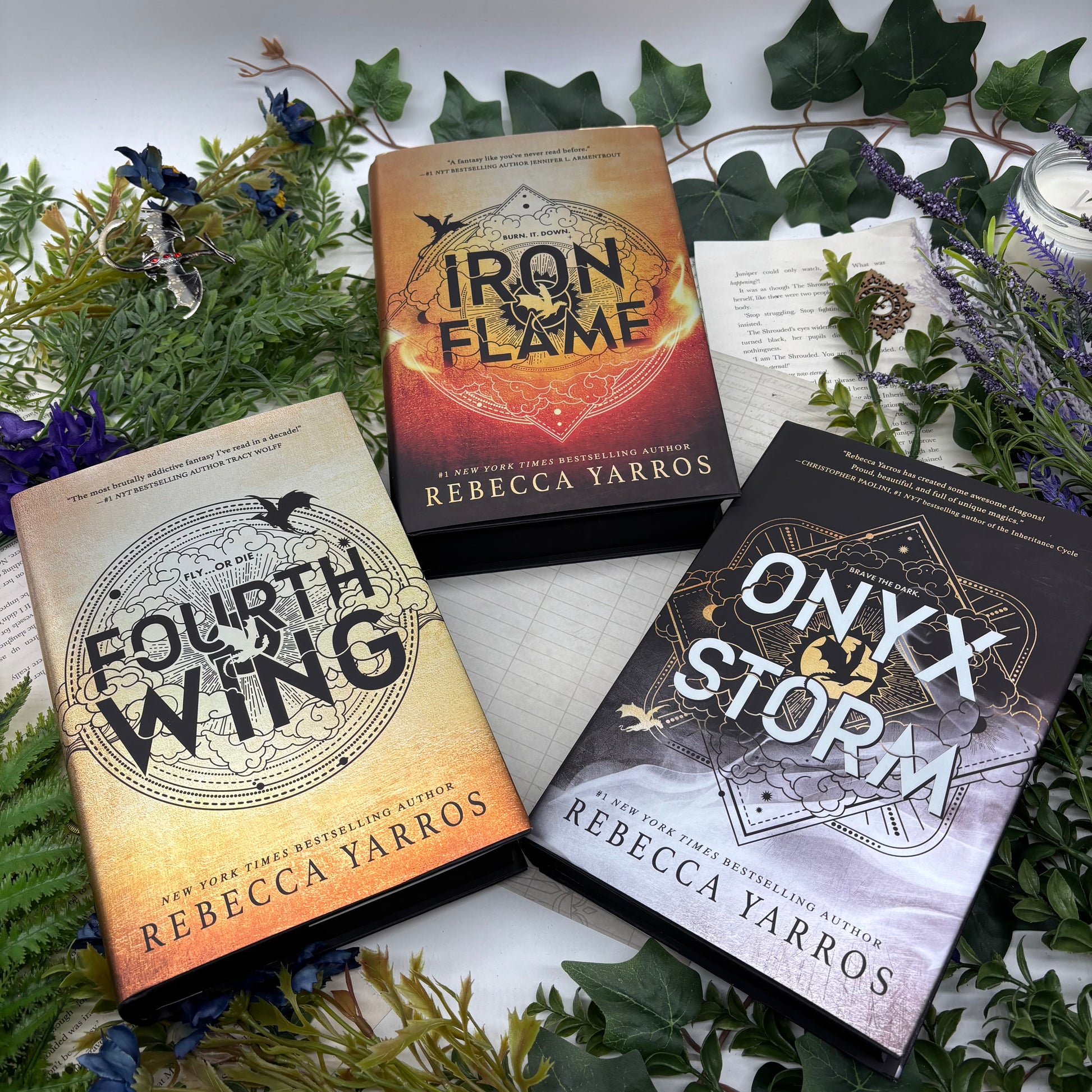 Decorative fantasy books with sprayed edges Empyrean Rebecca Yarros