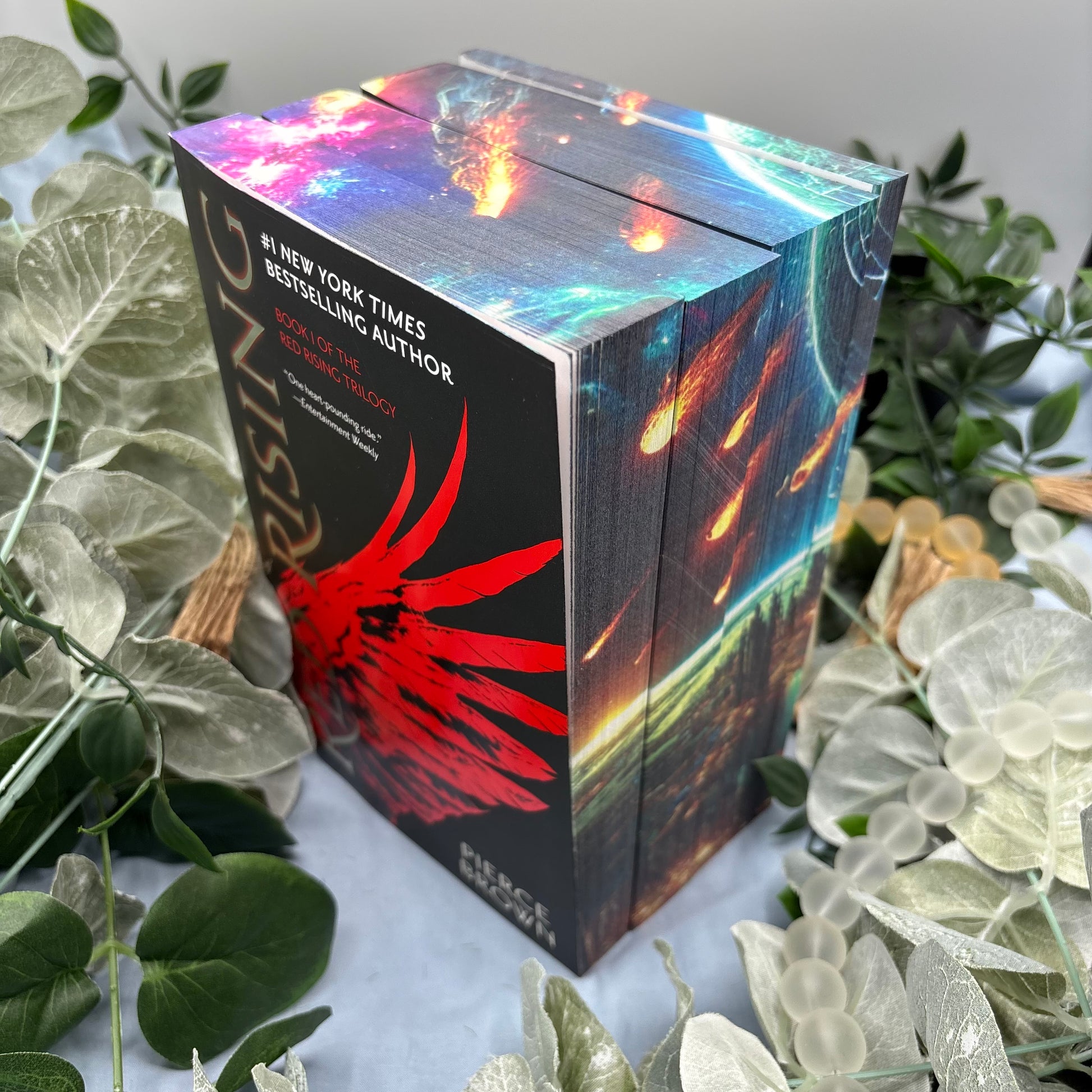 Red Rising series by Pierce Brown special edition paperback set with custom edges