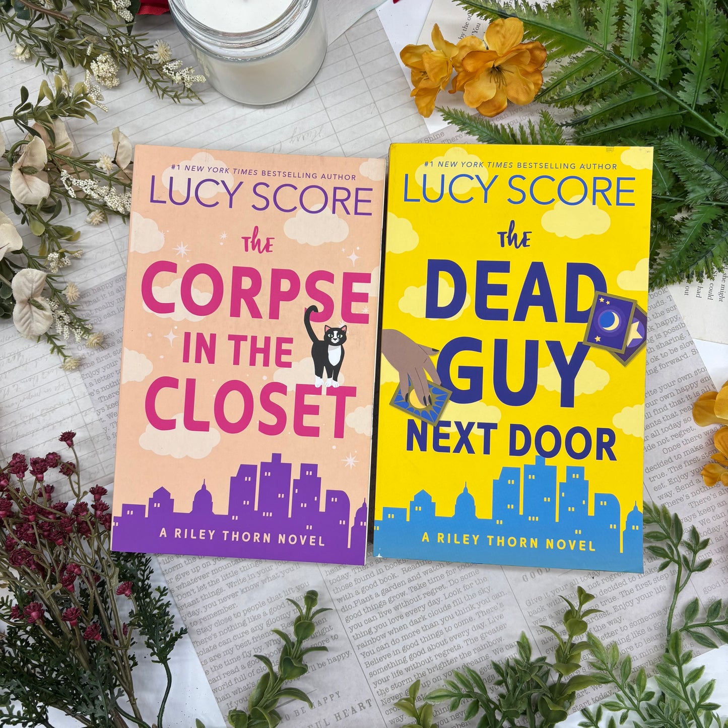 Riley Thorn book set by Lucy Score special edition paperback with custom edges front covers