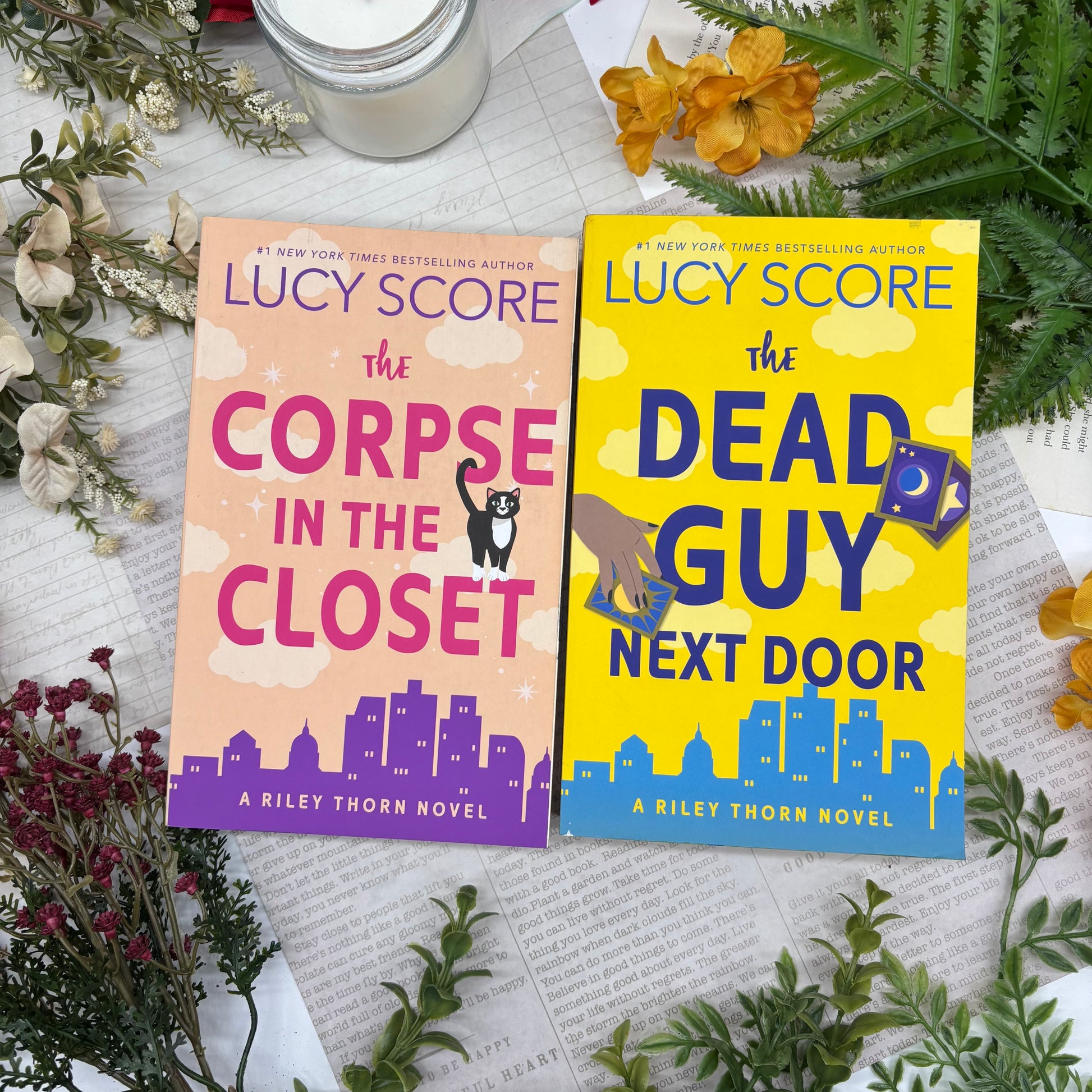 Riley Thorn book set by Lucy Score special edition paperback with custom edges front covers